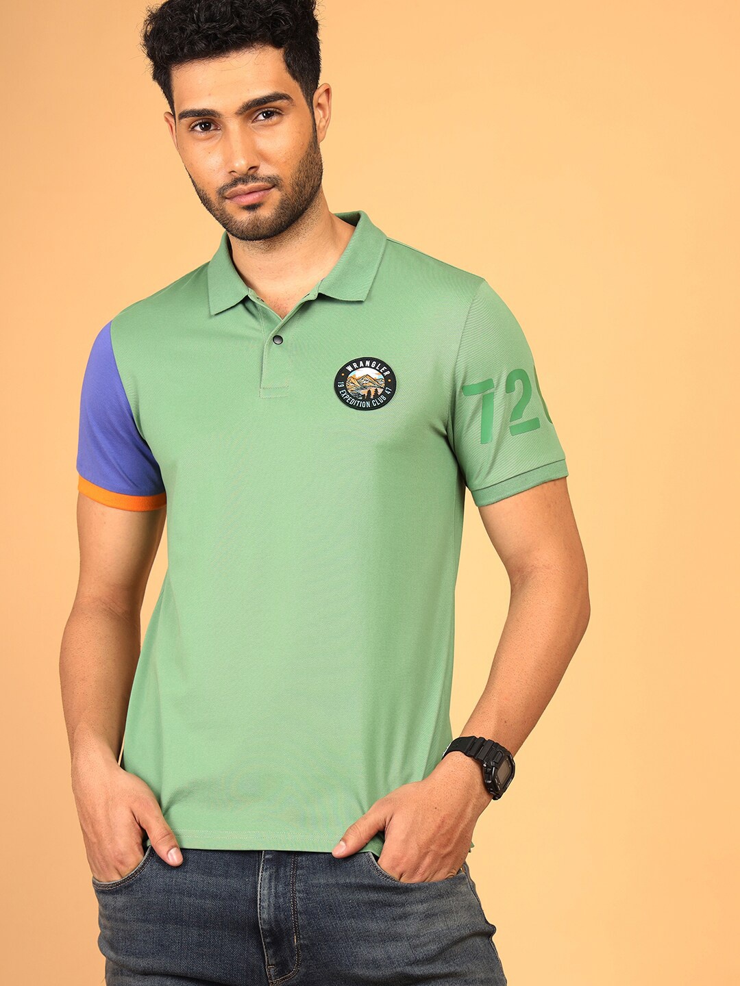 

Wrangler Polo Collar Cotton T-shirt, Green