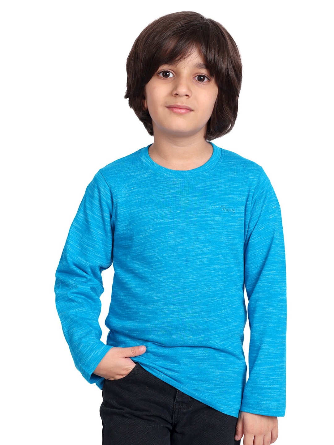 

BAESD Boys Round Neck Long Sleeves Cotton T-shirt, Blue