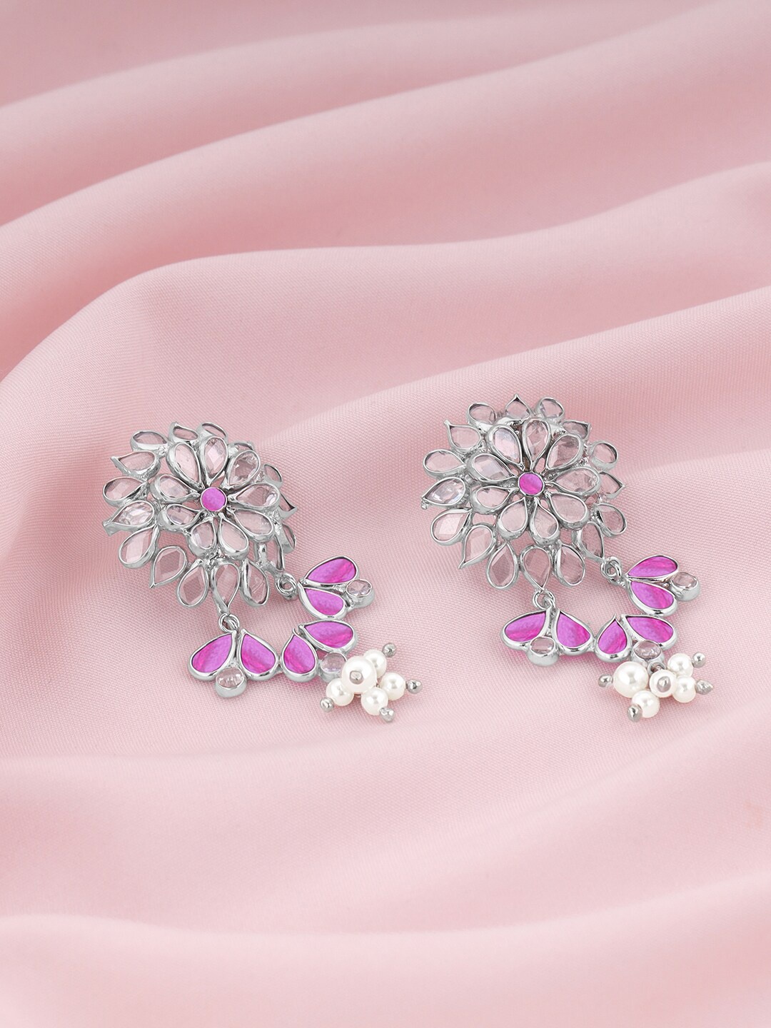 

GIVA Silver-Toned Contemporary Drop Earrings