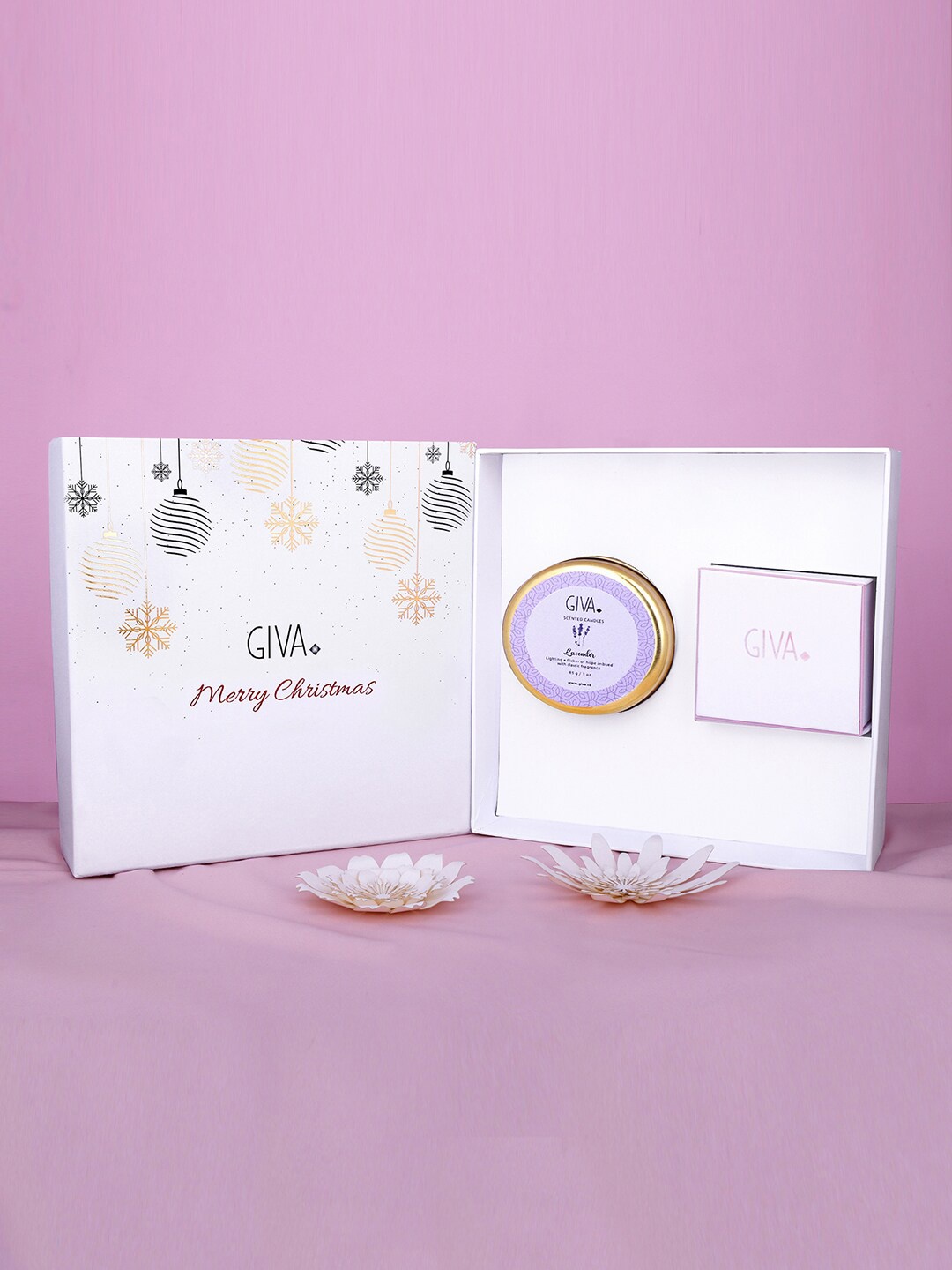 

GIVA Women Jingling Jollies Gold Toned Scented Candle & Earring Gift Set, Rose gold