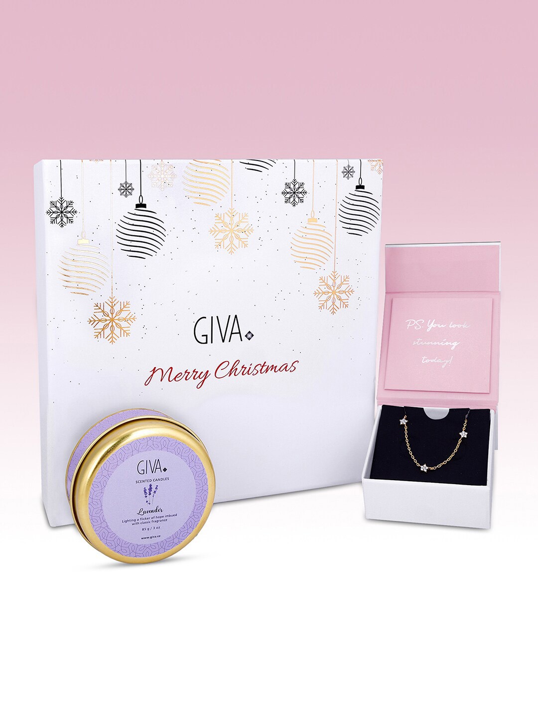 

GIVA Jolly Jubilee Scented Candle & Necklace Gift Set, Gold