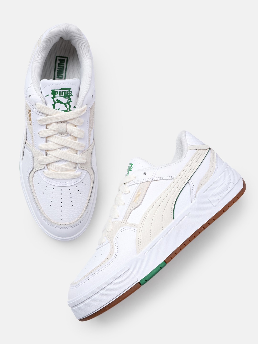 

Puma Unisex Perforated Leather CA Pro Ripple Earth Sneakers, White