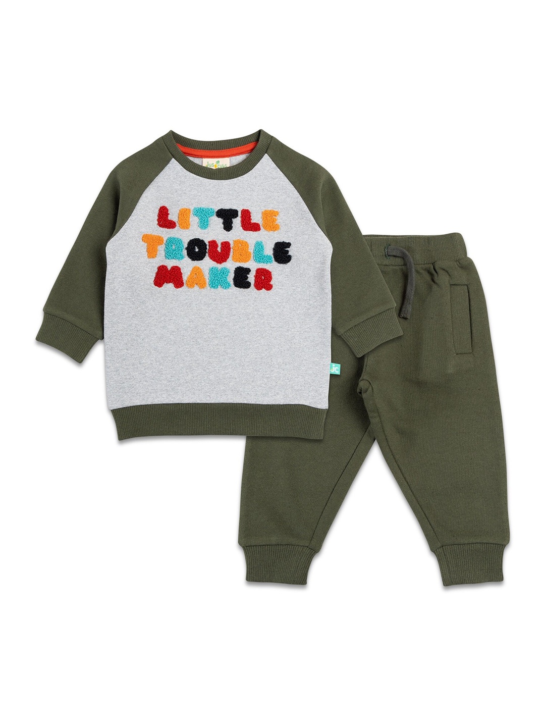 

JusCubs Boys Embroidered Pure Cotton Clothing Set, Green