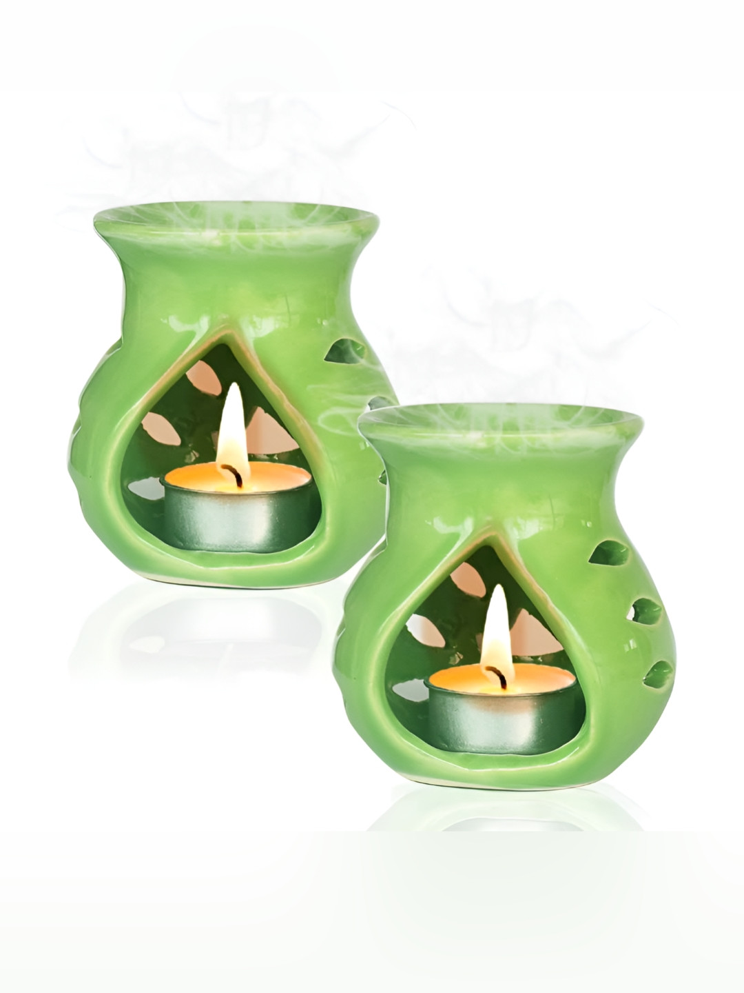 

Pure Source India Green 2 Pcs Aroma Oil Diffusers With Candle 20 ml