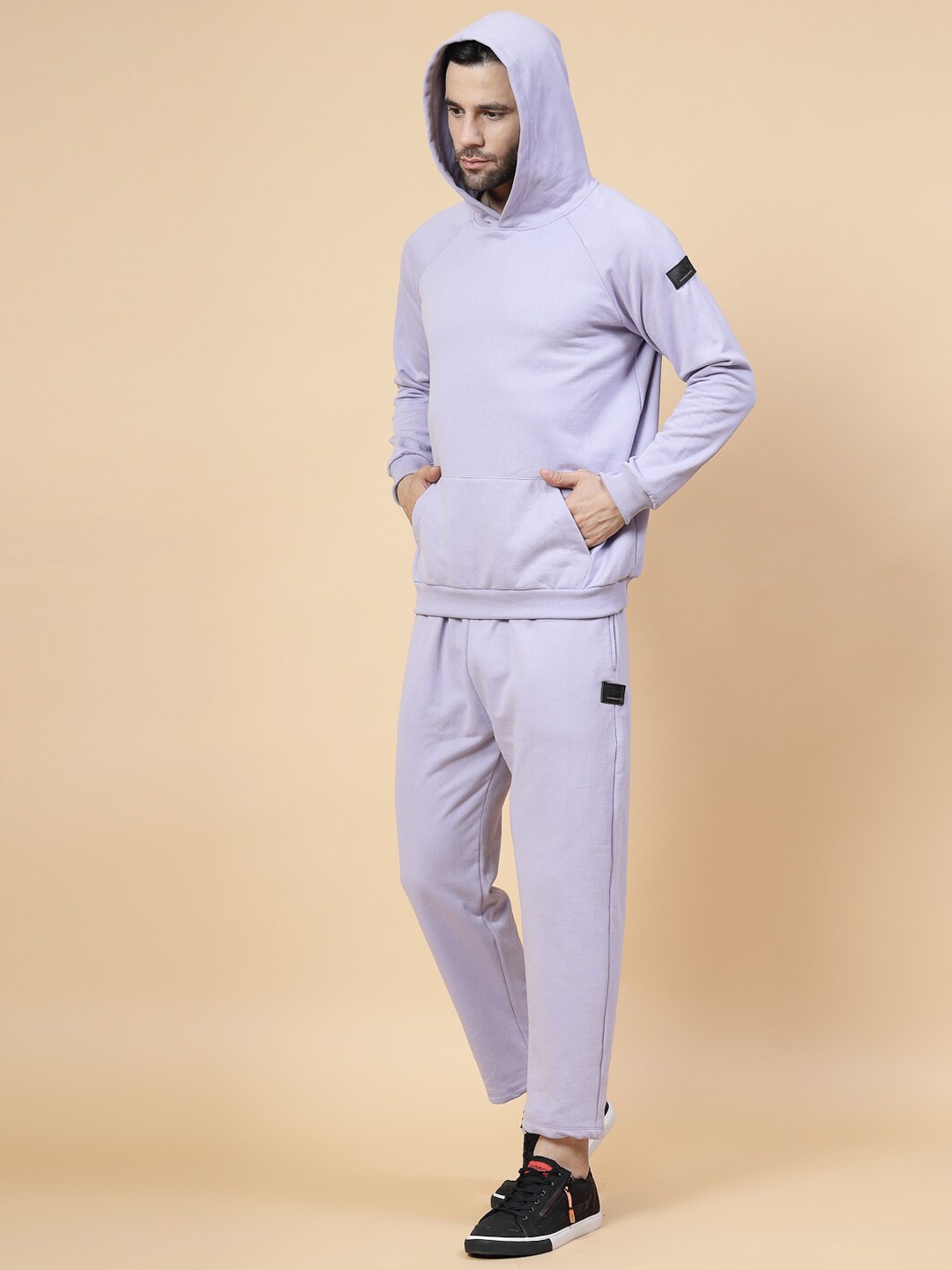 

Rigo Men Solid Hooded Cotton Tracksuits, Purple