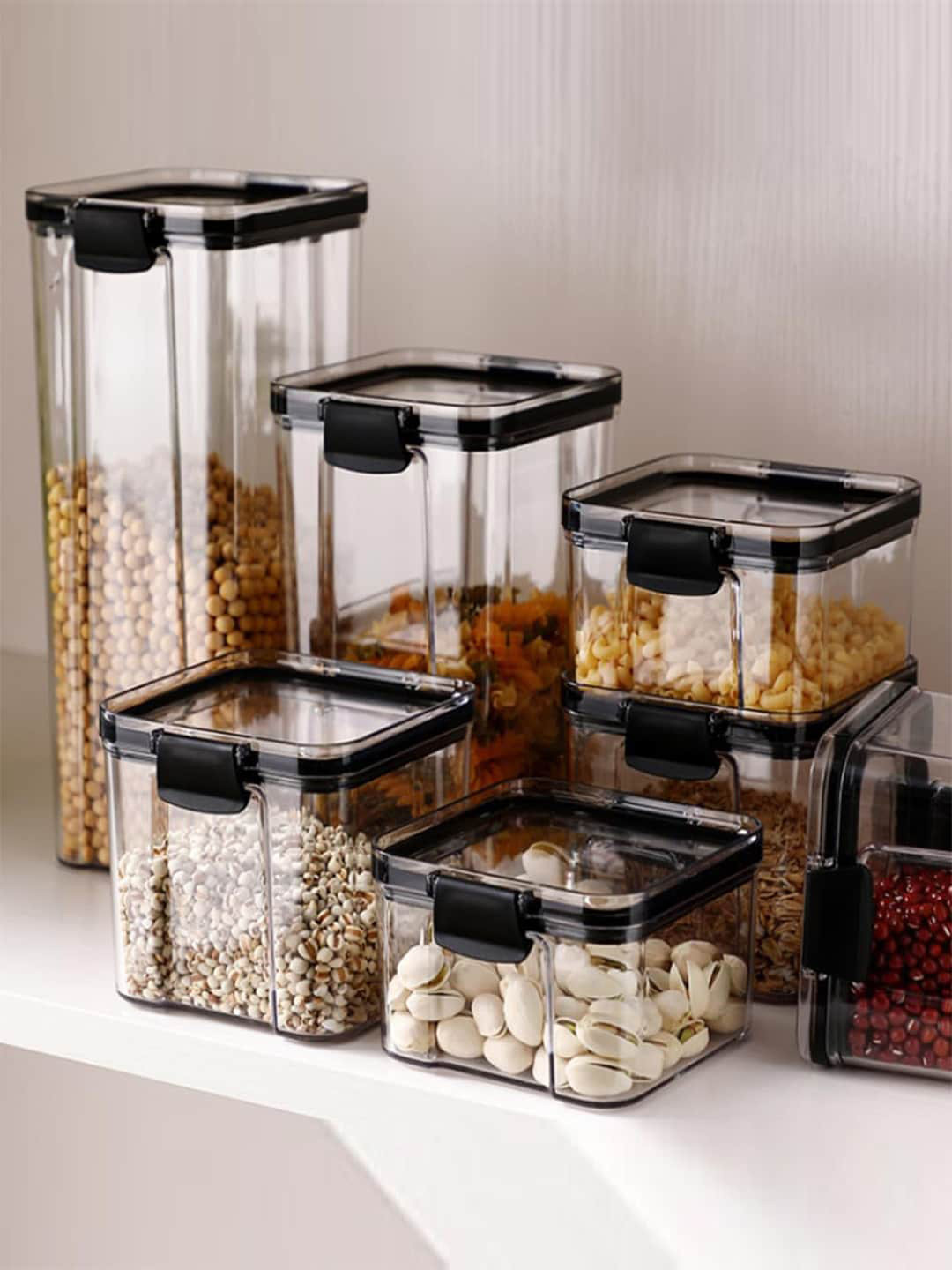 

Kuber Industries Transparent & Black Refrigerator Storage Crisper