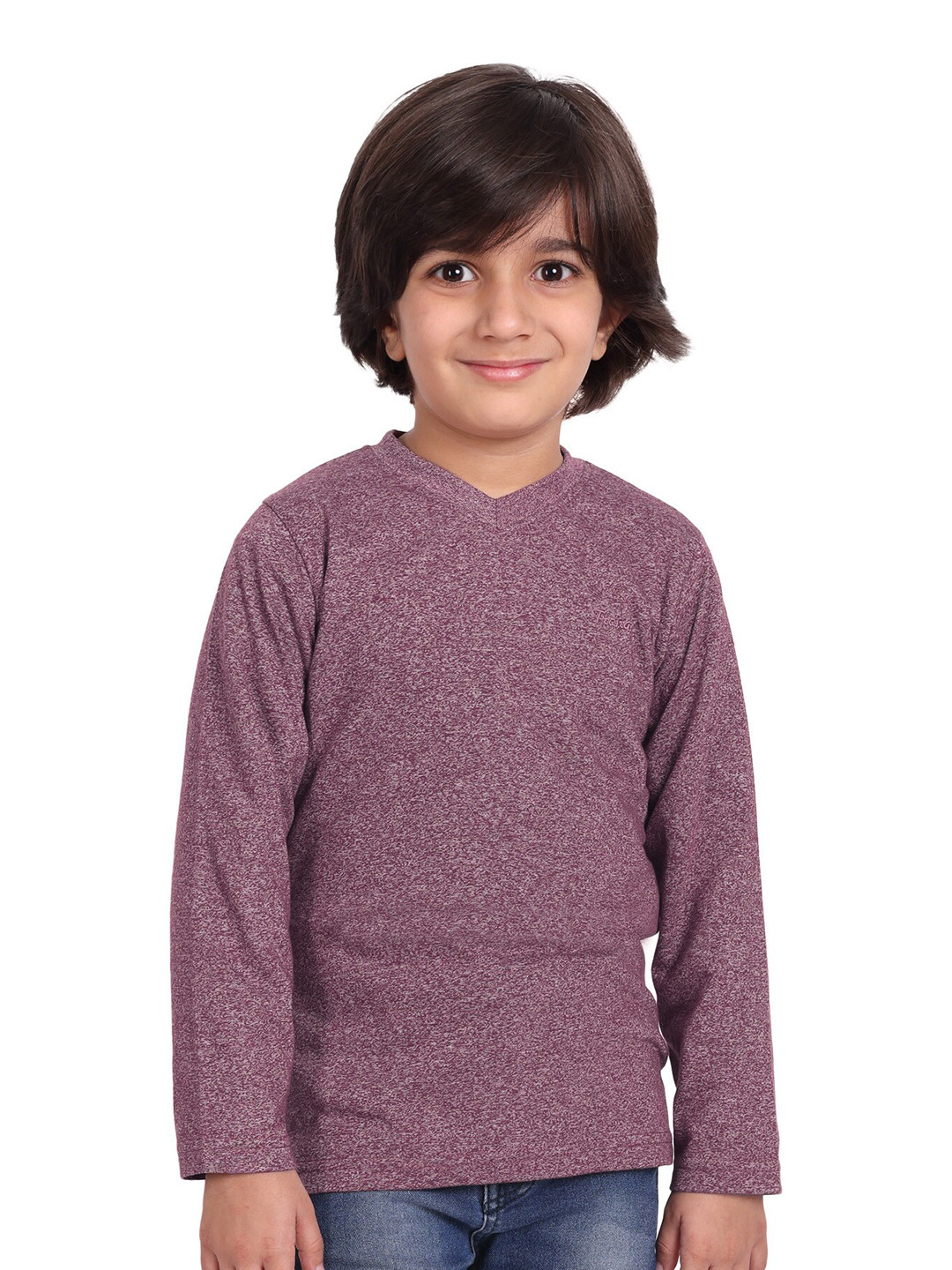 

BAESD Boys V-Neck Long Sleeves Cotton T-shirt, Brown