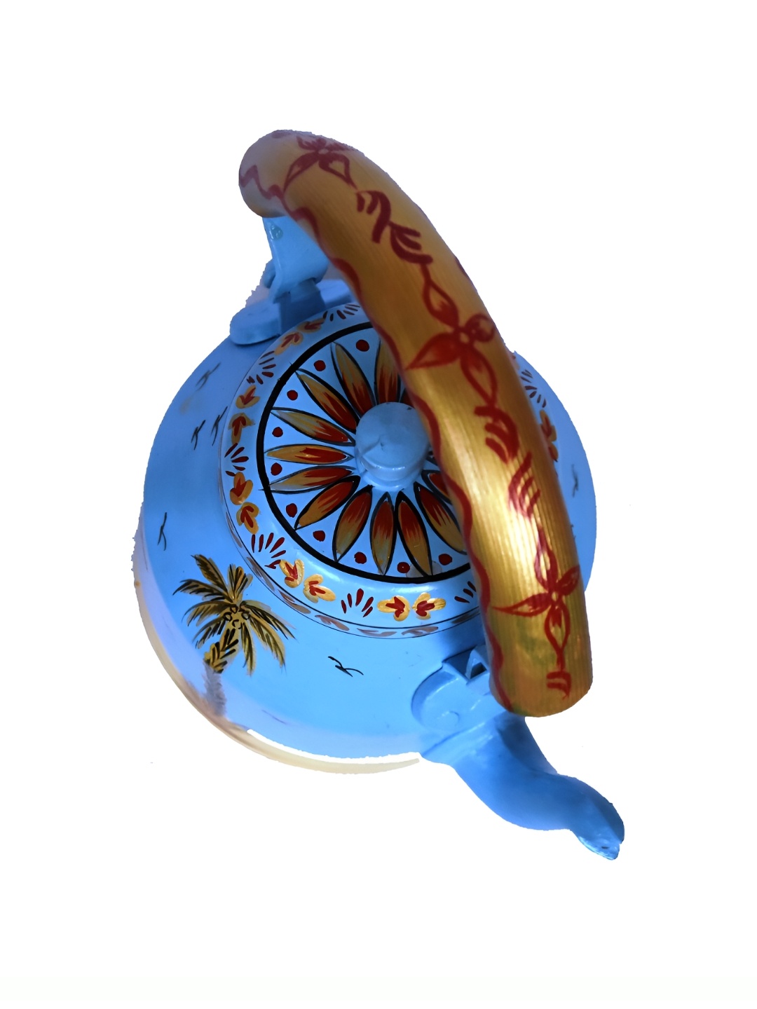 

iHandikart Blue & Brown Printed Aluminium Glossy Kettle