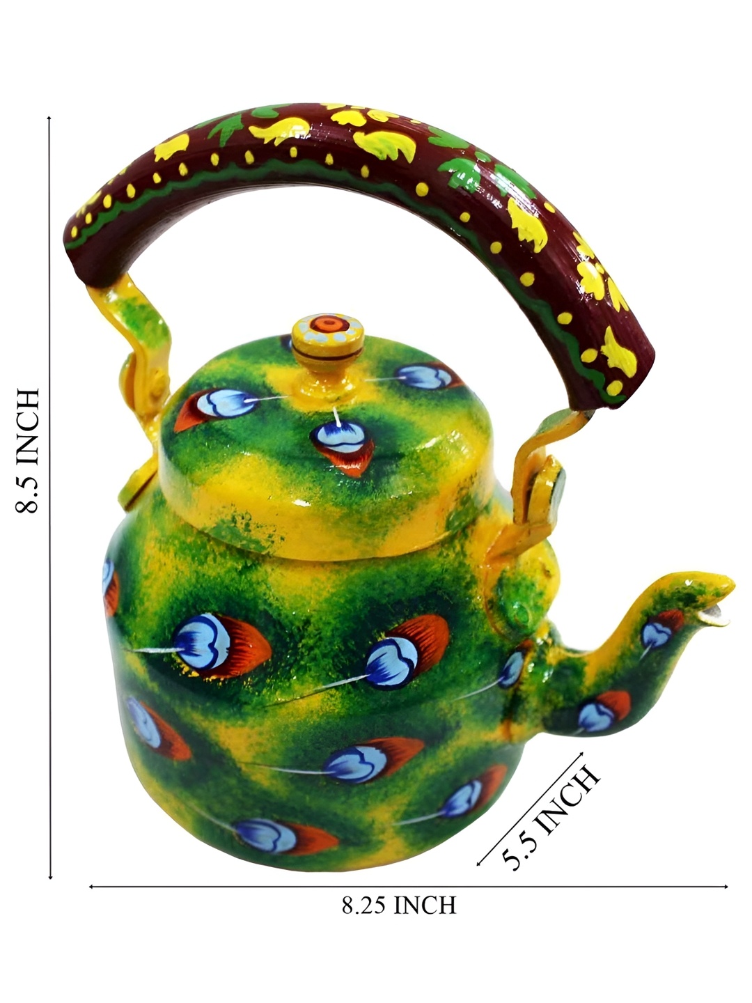 

iHandikart Green & Brown Printed Stainless Steel Glossy Kettle 1L
