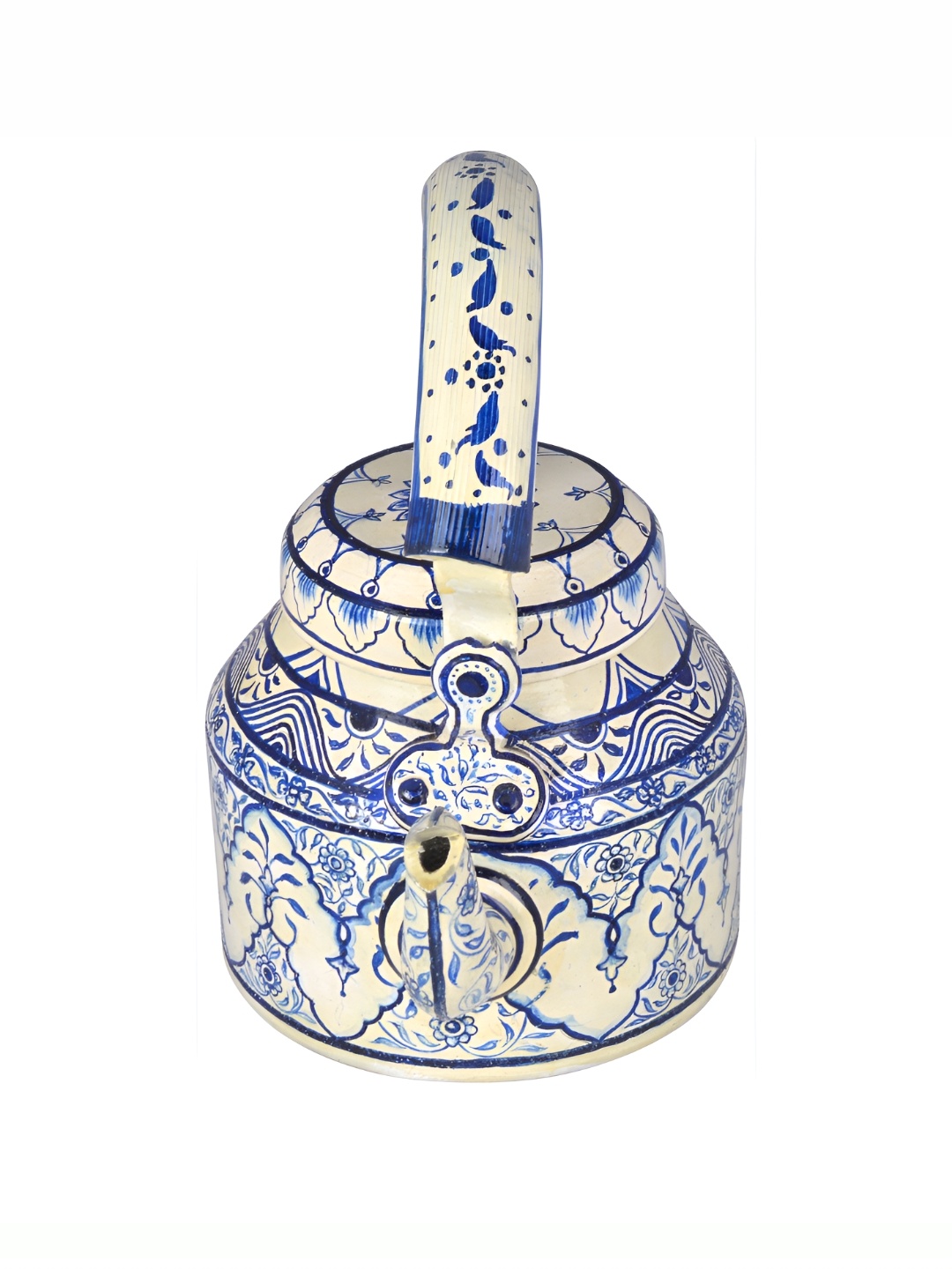 

iHandikart White & Blue Printed Aluminium Glossy Kettle