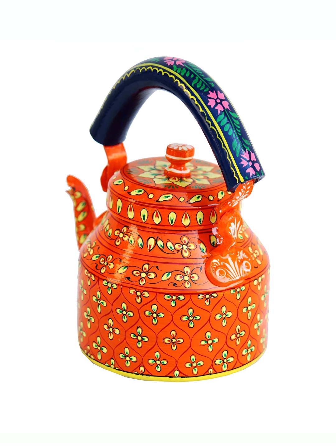

iHandikart Orange & Blue Printed Stainless Steel Glossy Kettle 1L