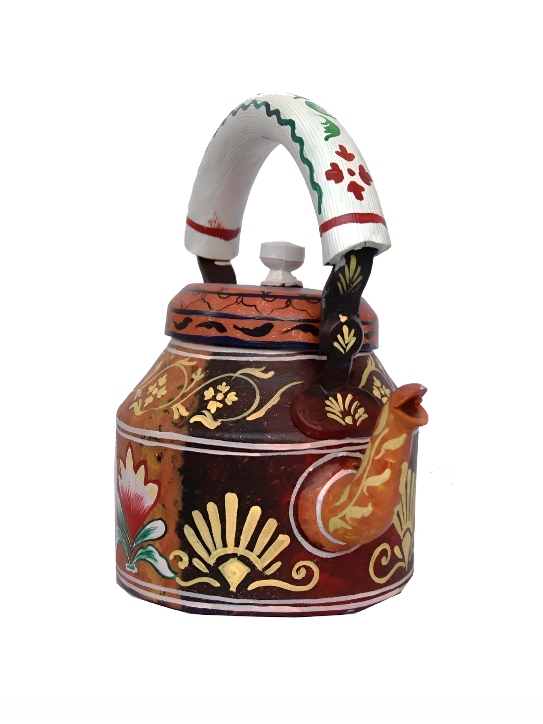 

iHandikart Red & Beige Printed Stainless Steel Glossy Kettle 1L