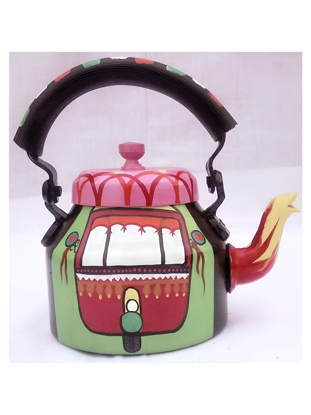 

iHandikart Green & Pink Printed Stainless Steel Glossy Kettle 1L