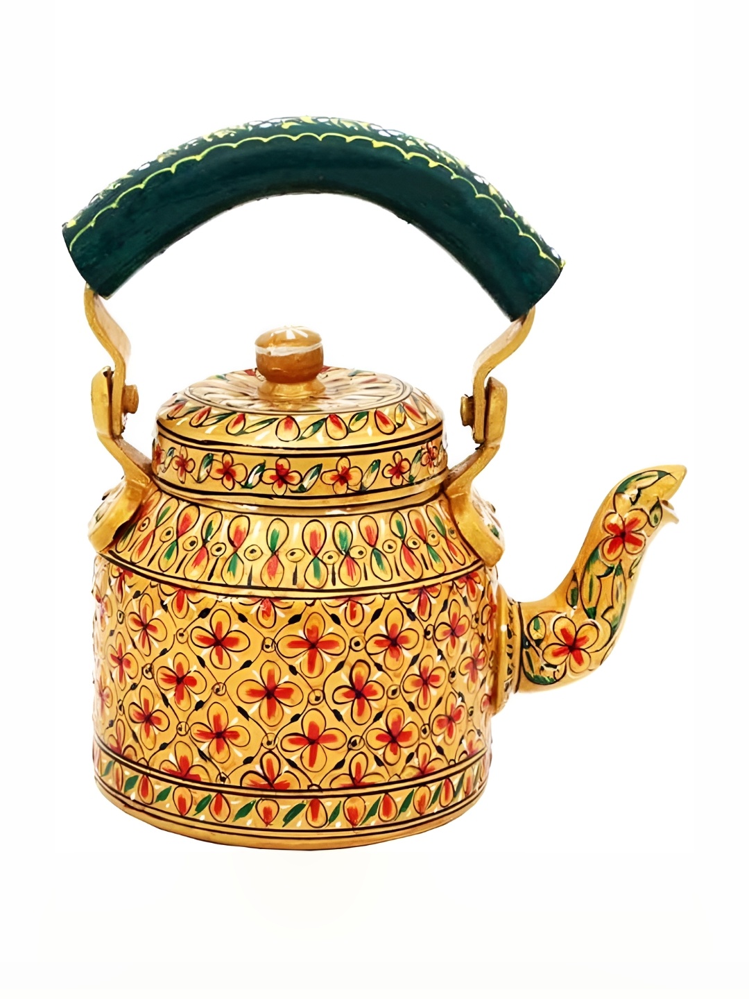 

iHandikart Yellow & Green Printed Stainless Steel Glossy Kettle 1L