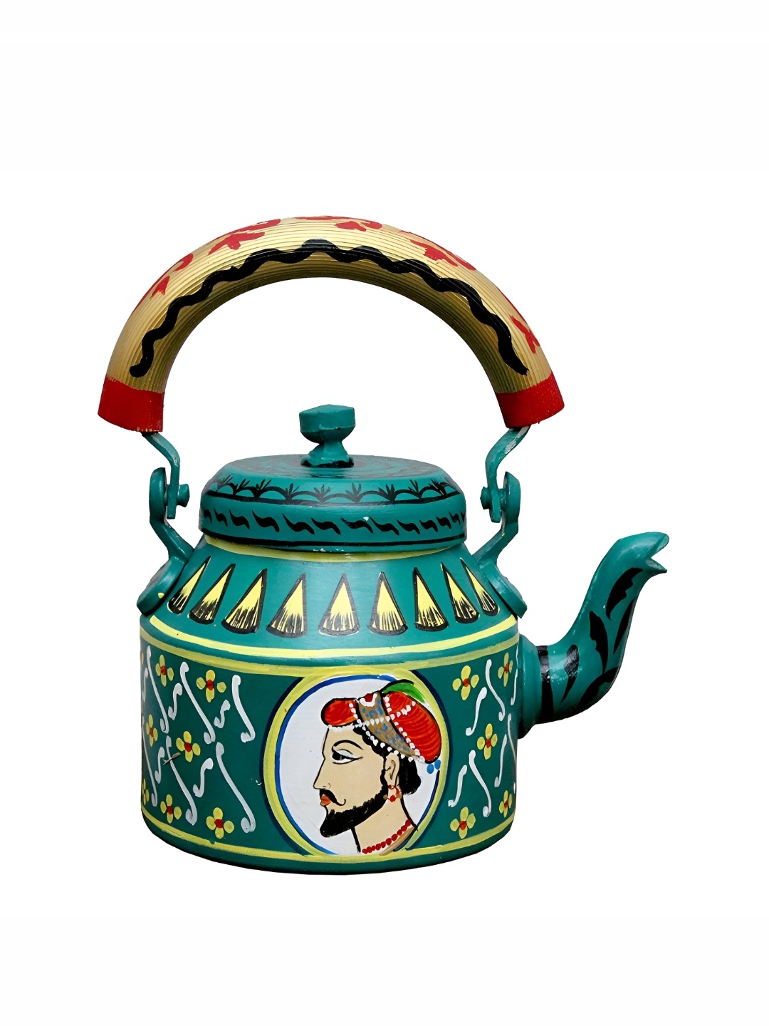 

iHandikart Green & Yellow Printed Stainless Steel Glossy Kettle 1L