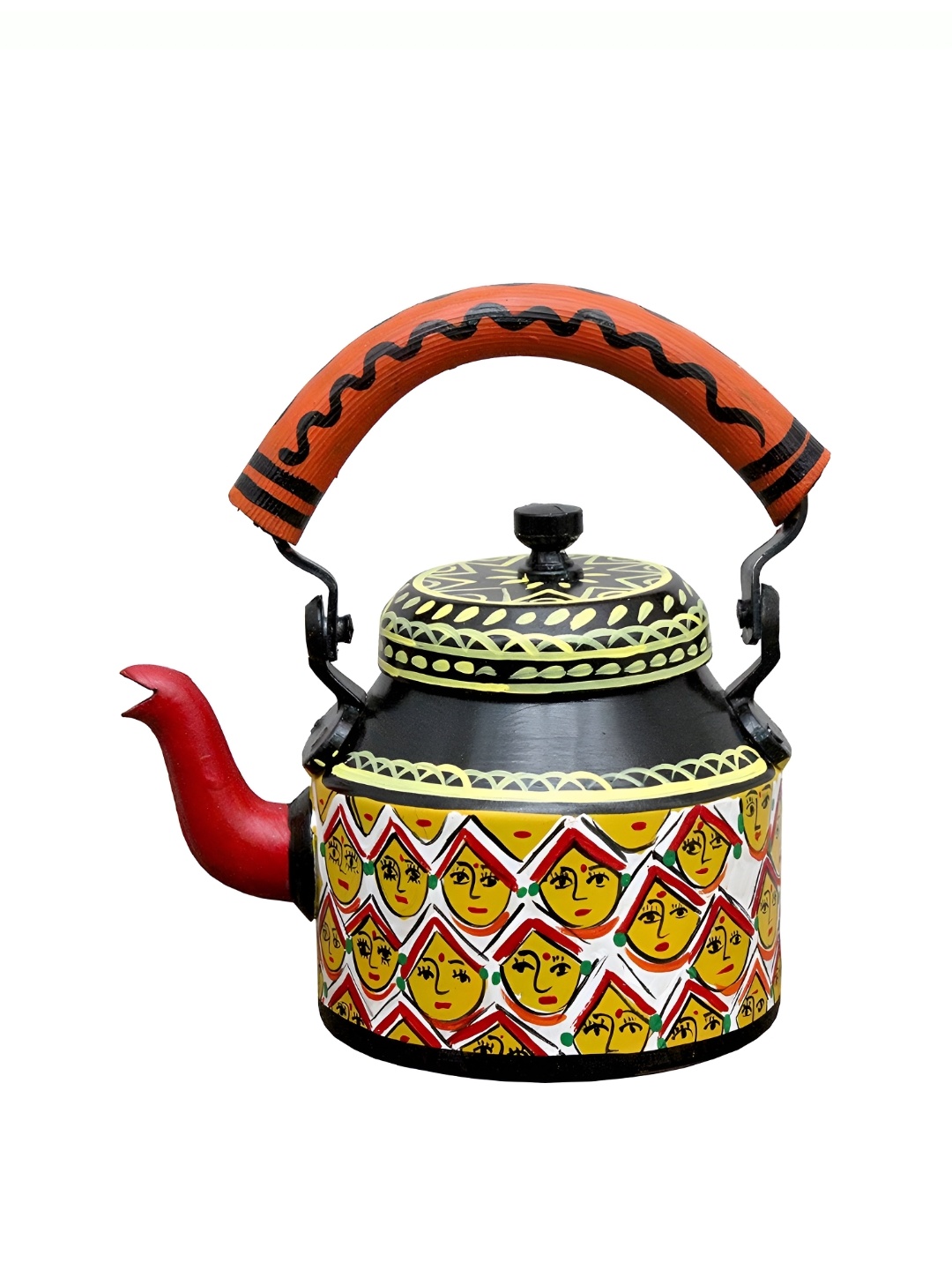 

iHandikart Black & Yellow Printed Aluminium Glossy Kettle