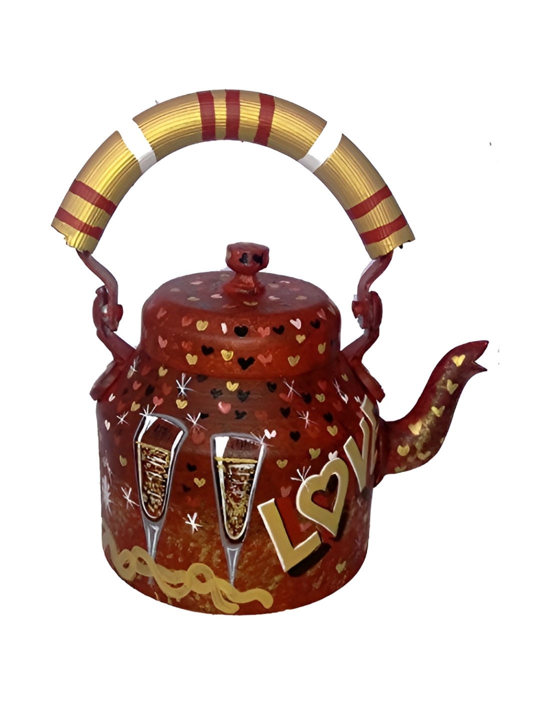 

iHandikart Brown Printed Stainless Steel Glossy Kettle