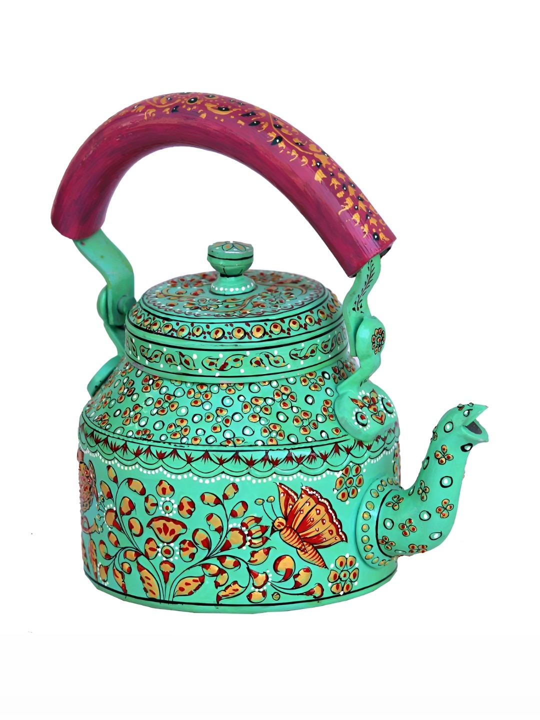 

iHandikart Green & Pink Printed Stainless Steel Glossy Kettle 1L