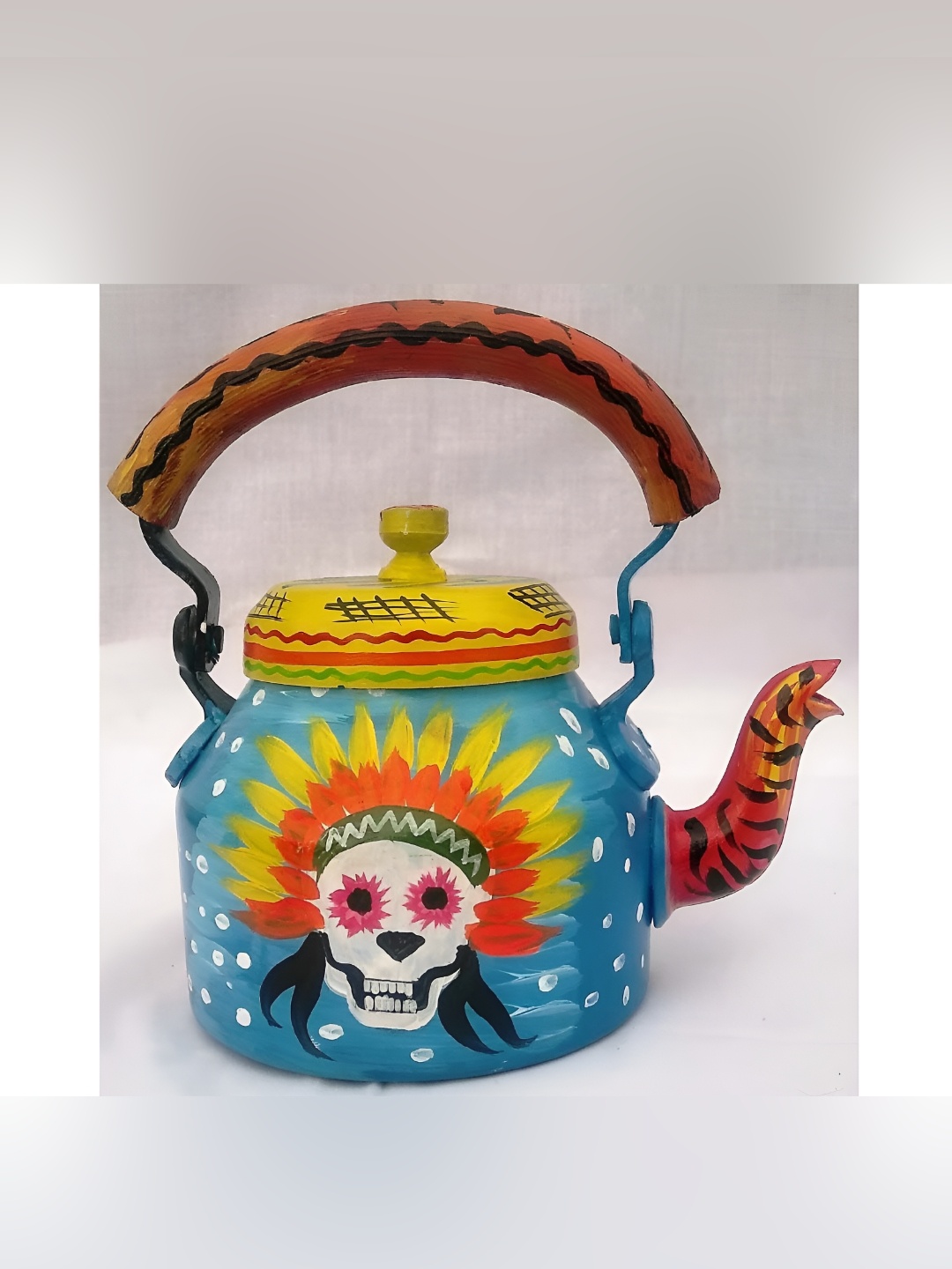 

iHandikart Black & Blue Printed Aluminium Glossy Kettle