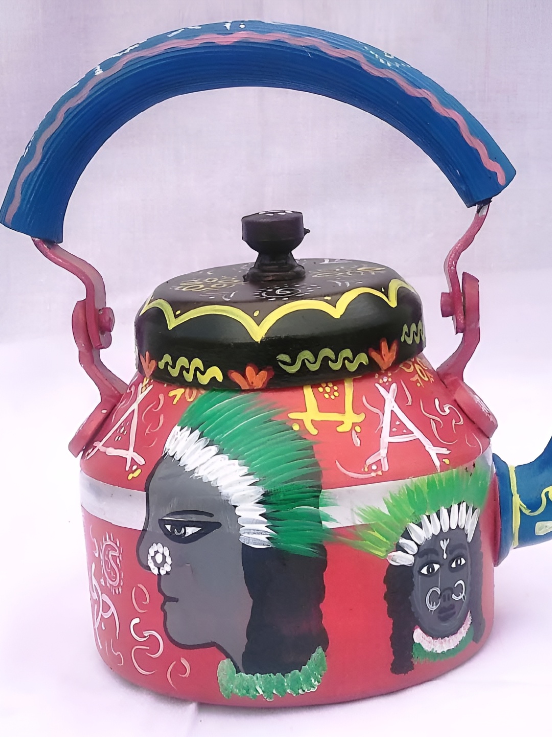 

iHandikart Red & Blue Printed Stainless Steel Glossy Kettle 1L