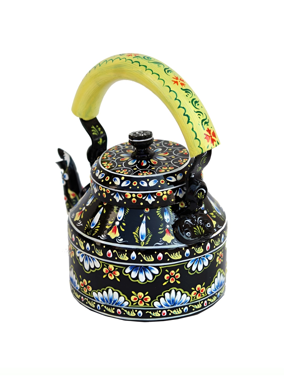 

iHandikart Black & Yellow Printed Stainless Steel Glossy Kettle 1L