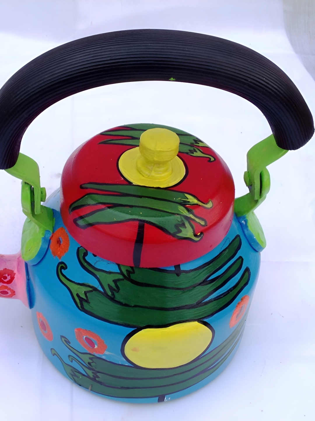 

iHandikart Blue & Green Printed Stainless Steel Glossy Kettle 1L