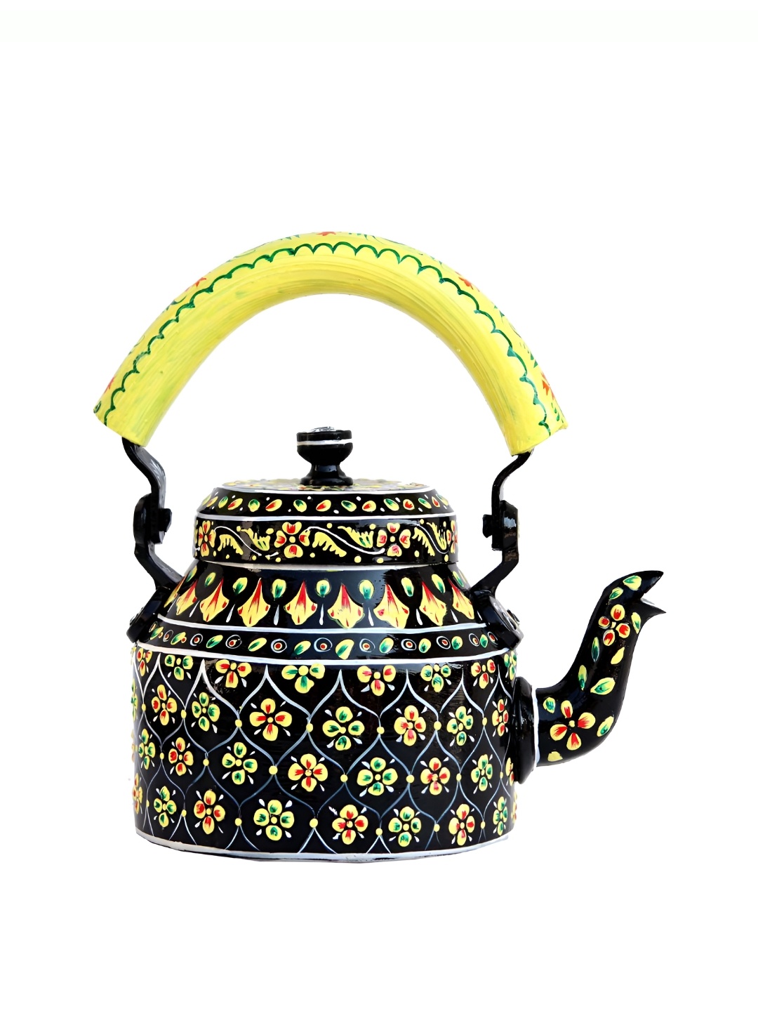 

iHandikart Black & Yellow Printed Stainless Steel Glossy Kettle 1L