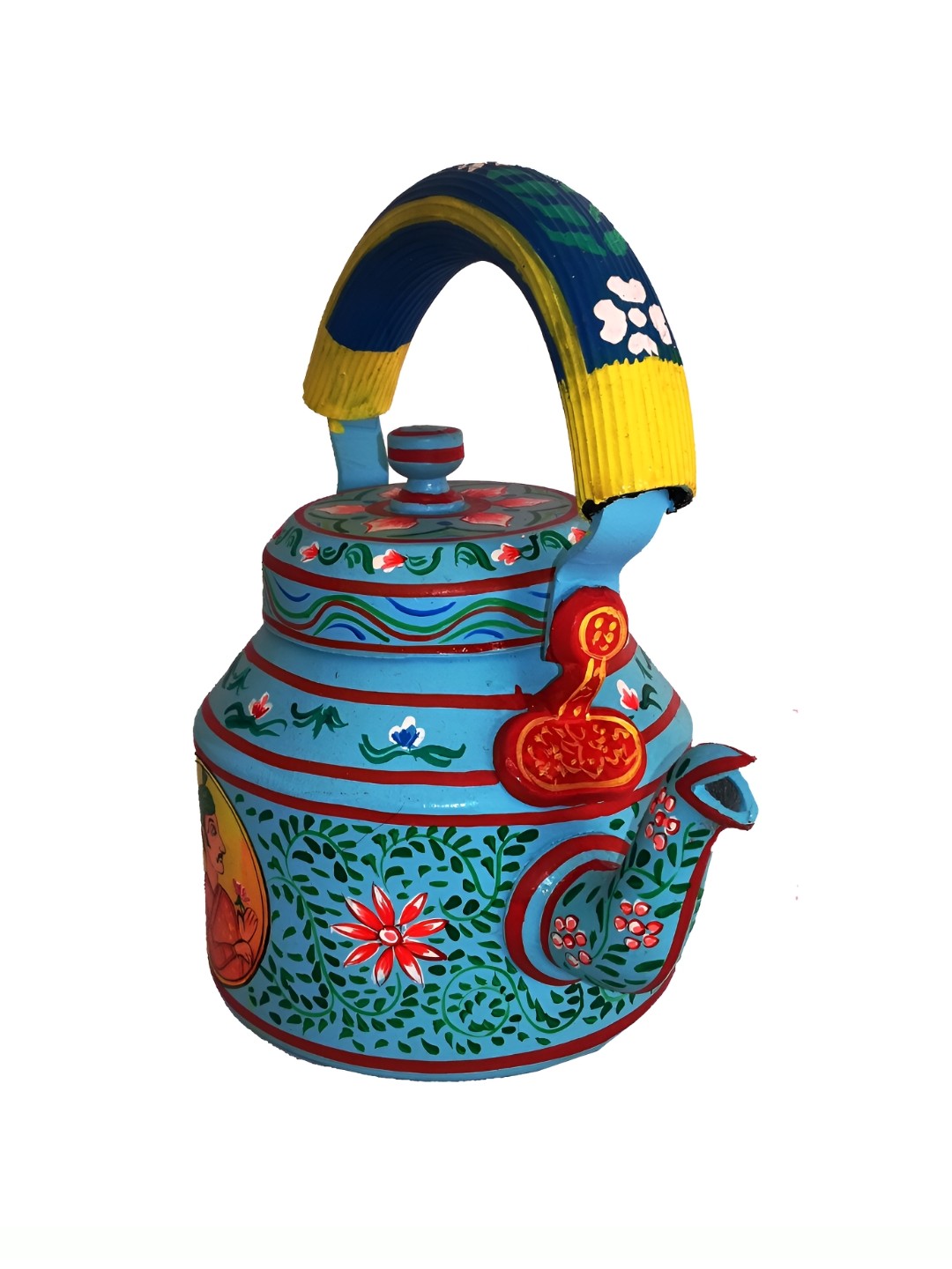 

iHandikart Blue & Green Printed Stainless Steel Glossy Kettle 1L