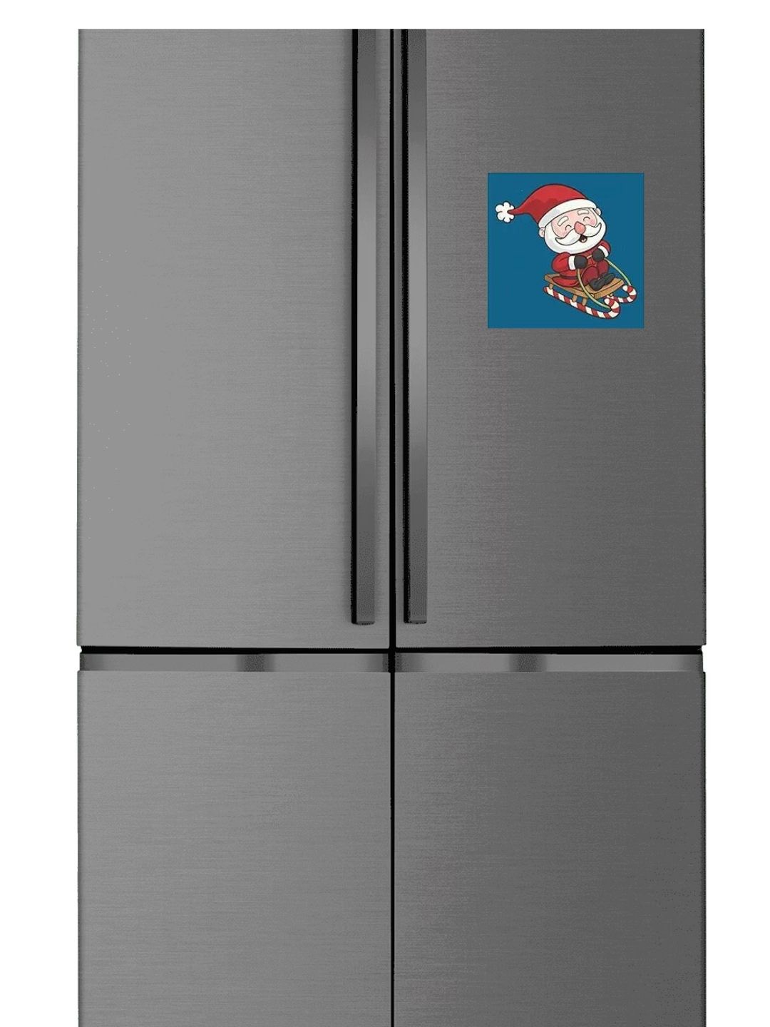 

THEYAYACAFE Blue & Red Santa Claus Printed BPA Free Round Fridge Decorative Magnet