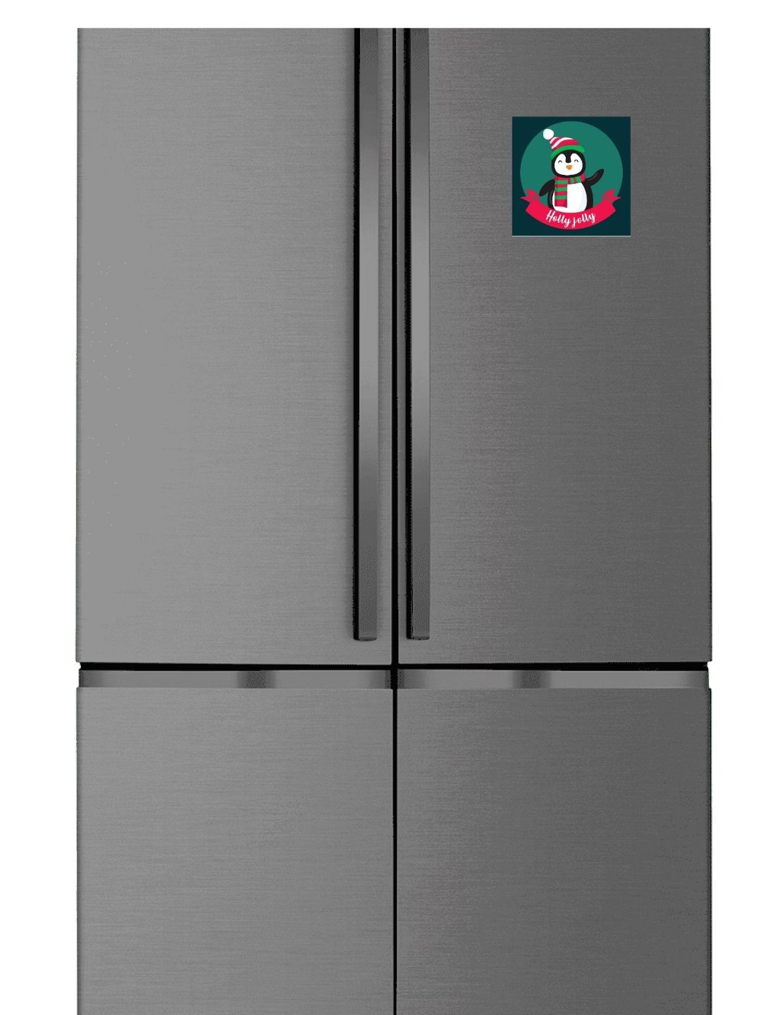

THEYAYACAFE Green & Red Snowman Printed BPA Free Round Fridge Decorative Magnet