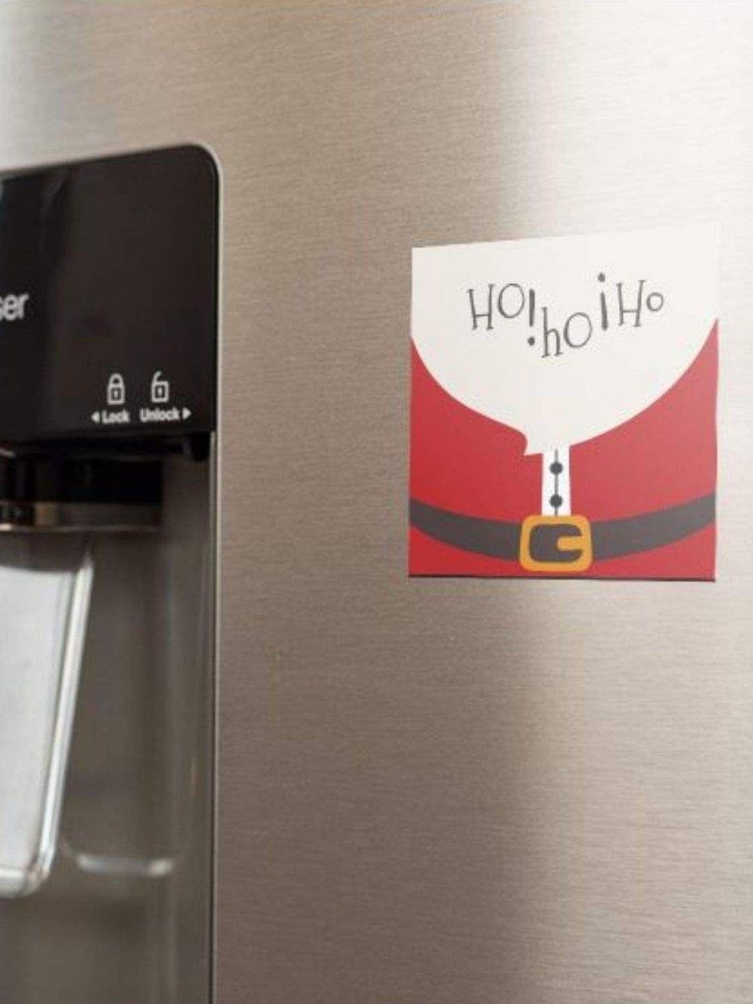 

THEYAYACAFE Red & White Printed Laughing Snowman Square Fridge Magnet