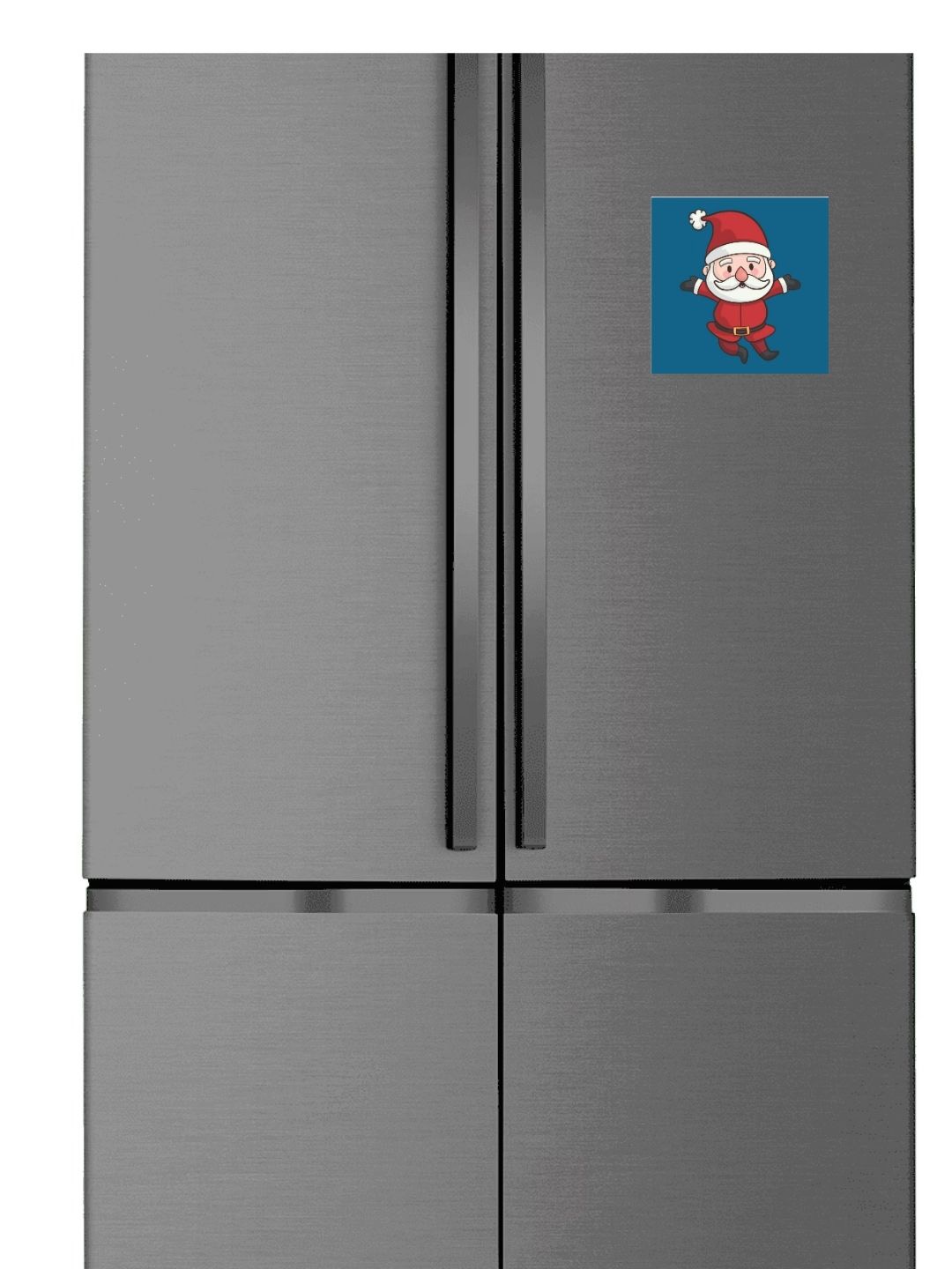 

THEYAYACAFE Blue & Red Santa Claus Printed BPA Free Round Fridge Decorative Magnet