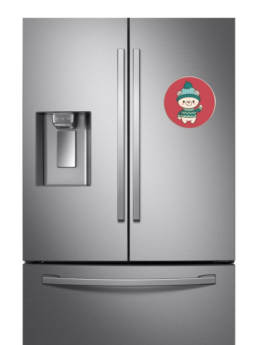 

THEYAYACAFE Red & Green Santa Claus Printed BPA Free Round Fridge Decorative Magnet