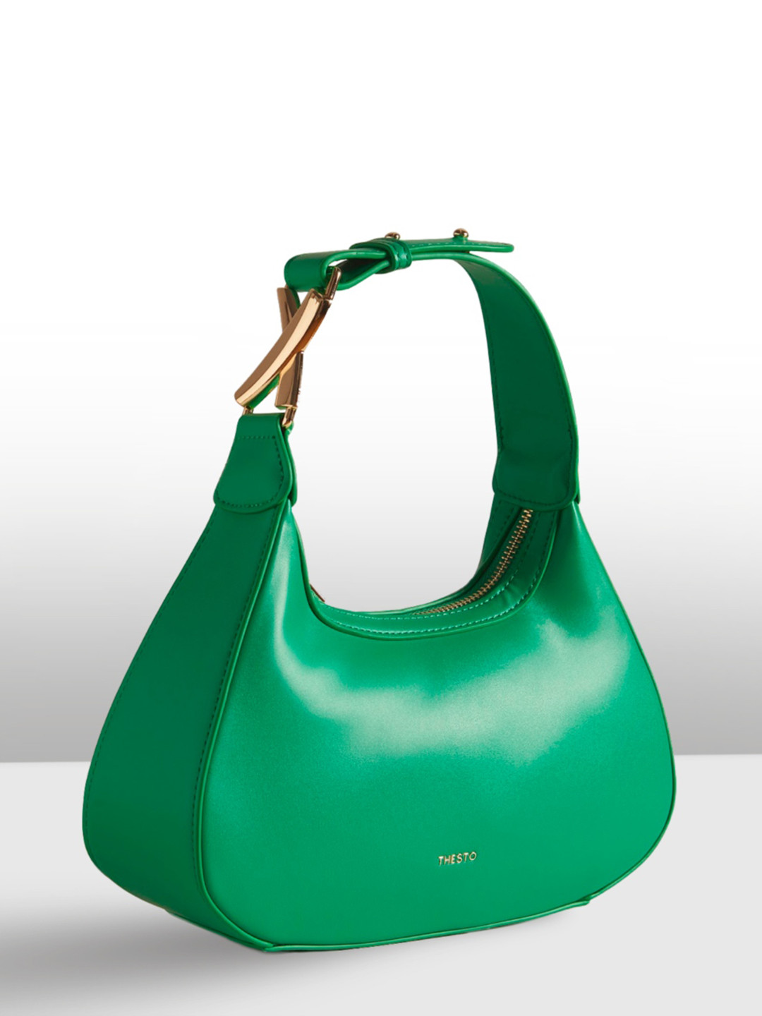 

THESTO PU Structured Hobo Bag, Green