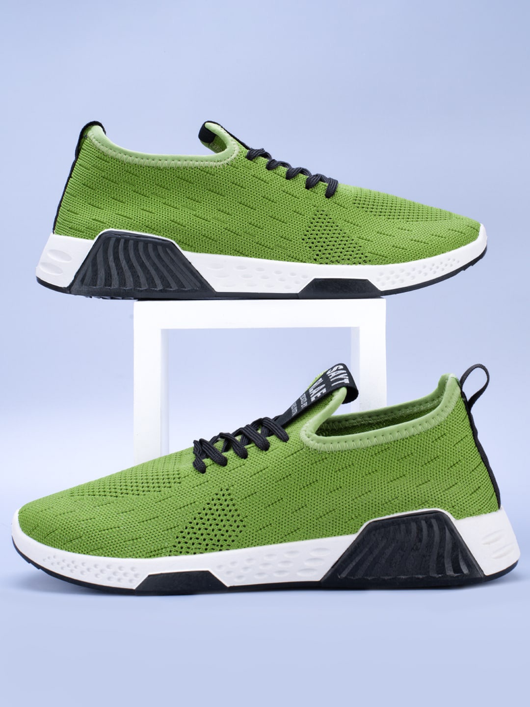 

RapidBox Men Textured Mesh Sneakers, Olive