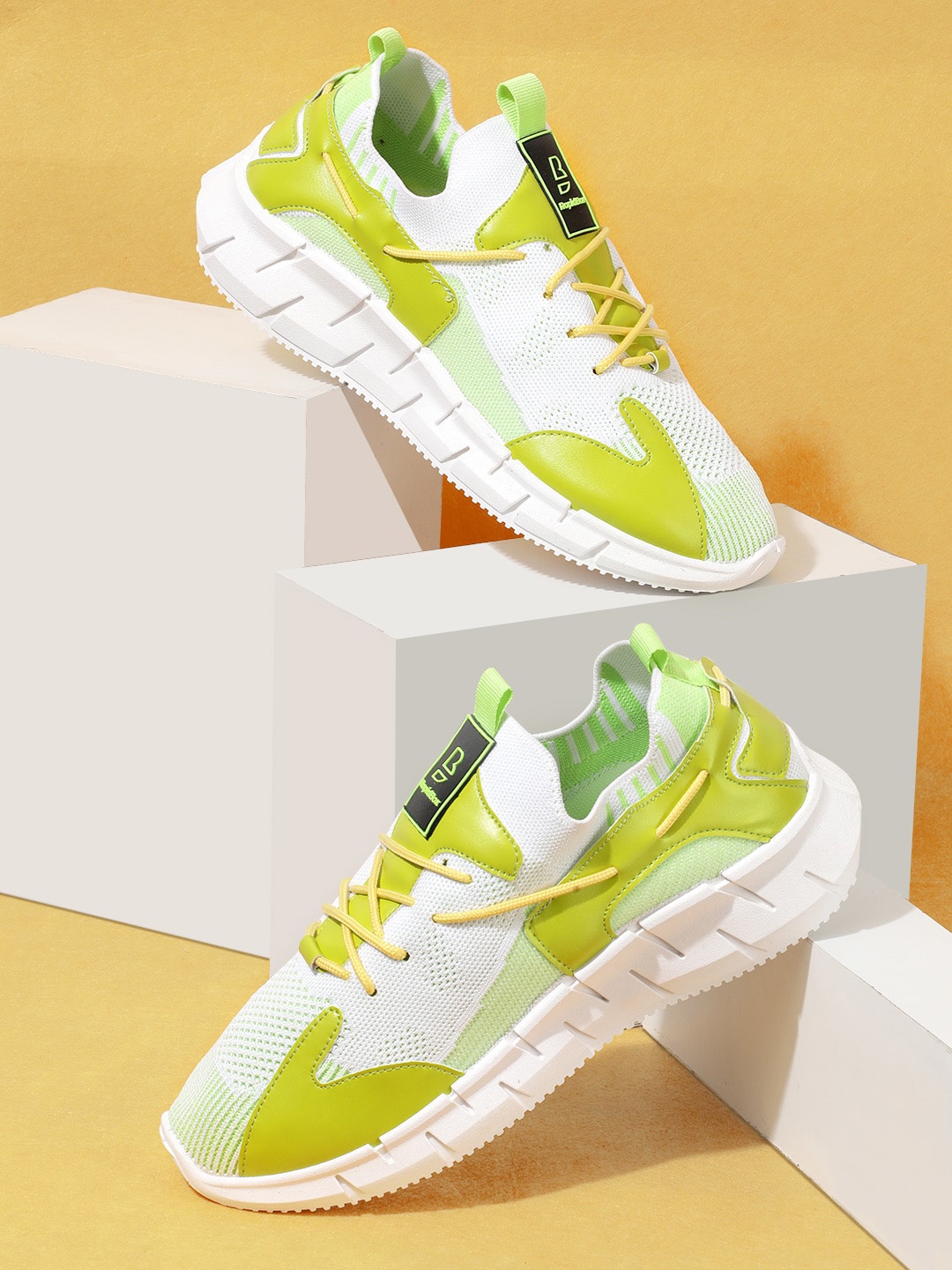

RapidBox Men Colourblocked Mesh Basics Sneakers, White