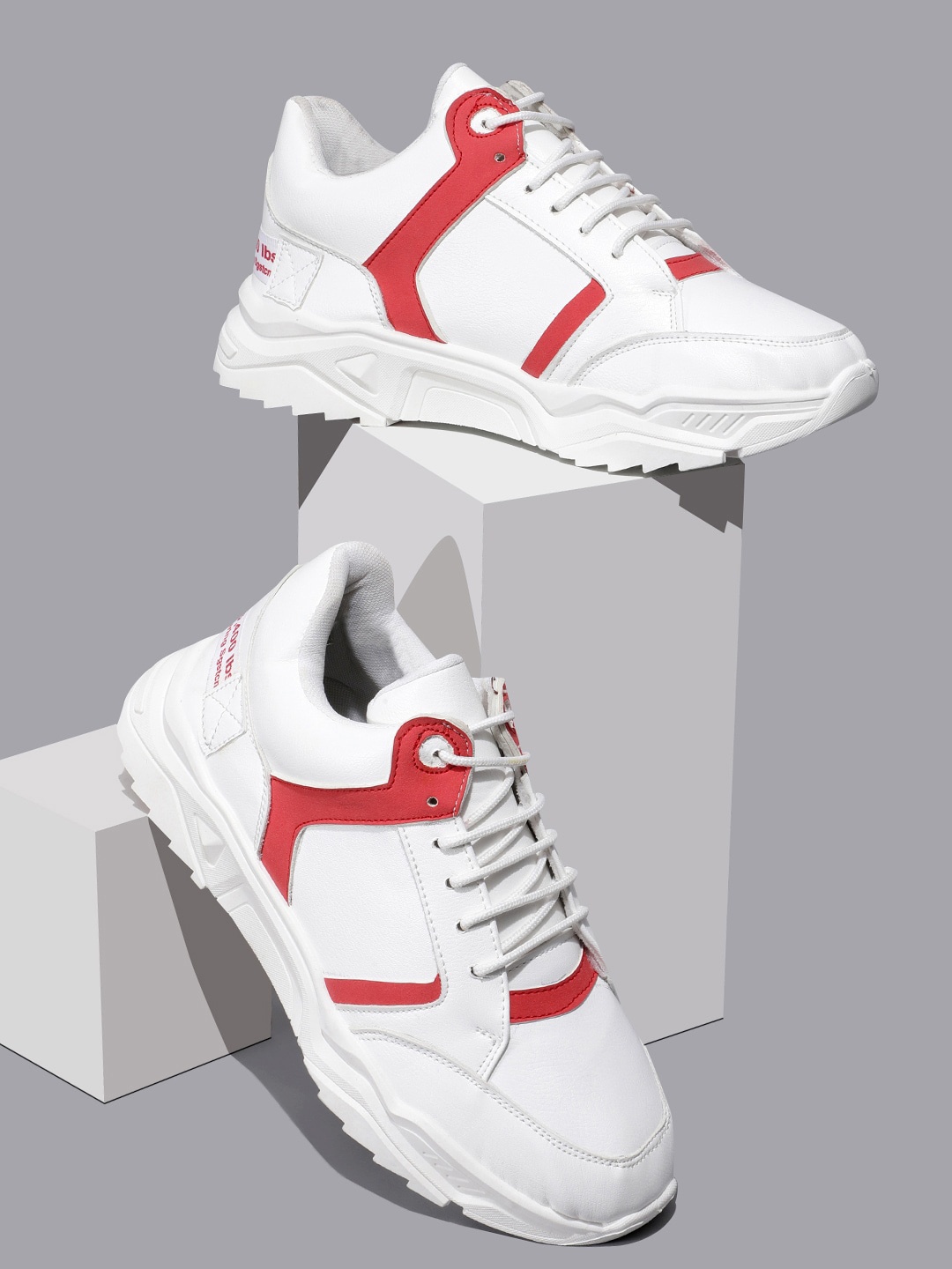 

RapidBox Men White Woven Design Sneakers