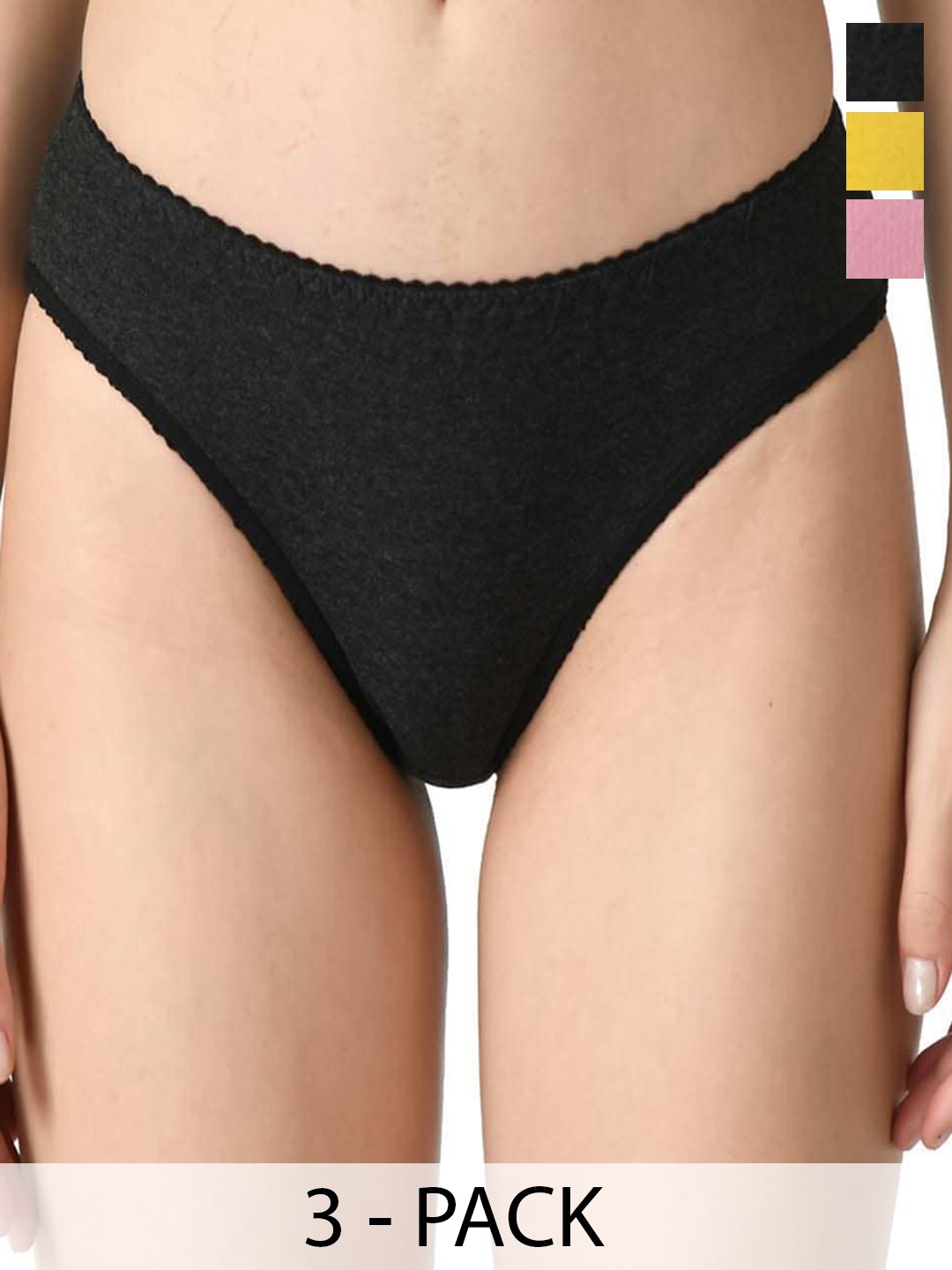 Legit Affair Pack Of 3 Cotton Basic Briefs, Pink