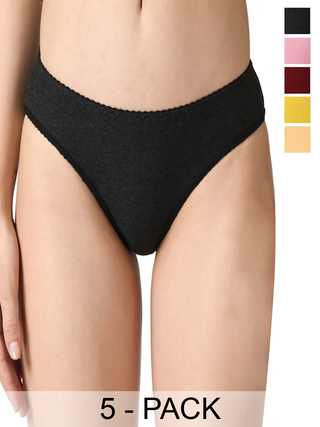

Legit Affair Pack Of 5 Cotton Bikini Briefs, Pink