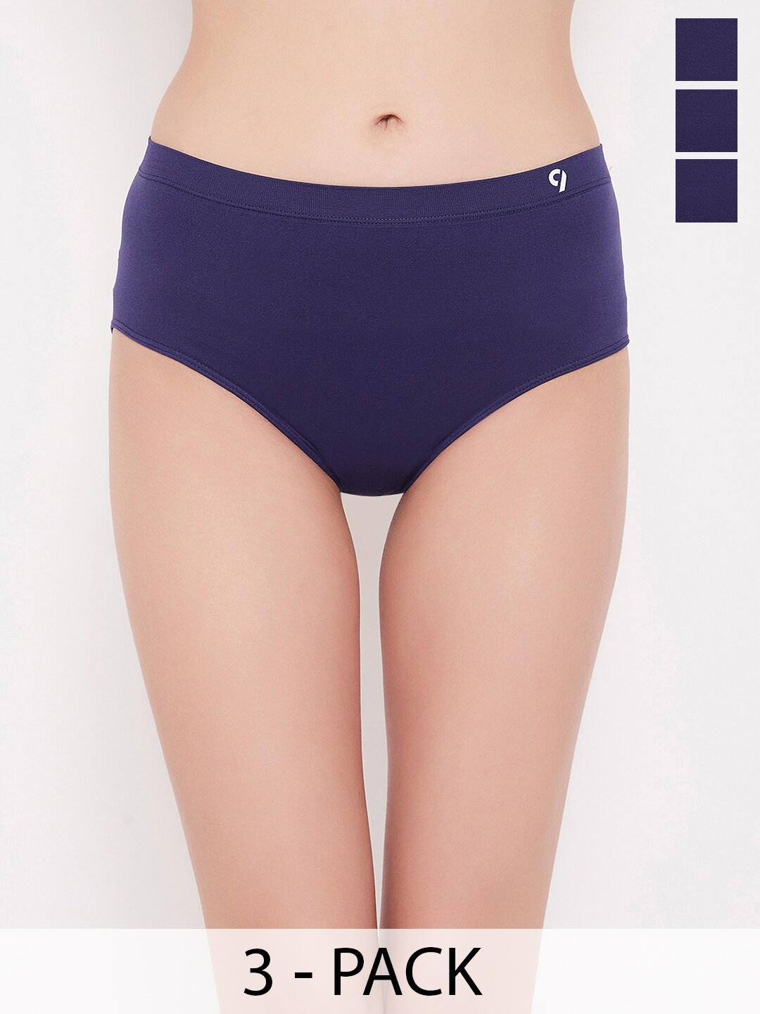 

C9 AIRWEAR Pack Of 3 Breathable Seamless Hipster Briefs, Navy blue