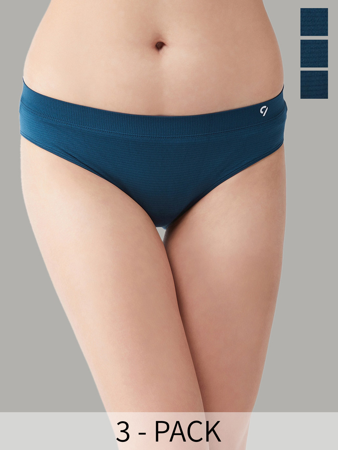 

C9 AIRWEAR Pack Of 3 Seamless Mid-Rise Basic Briefs, Blue