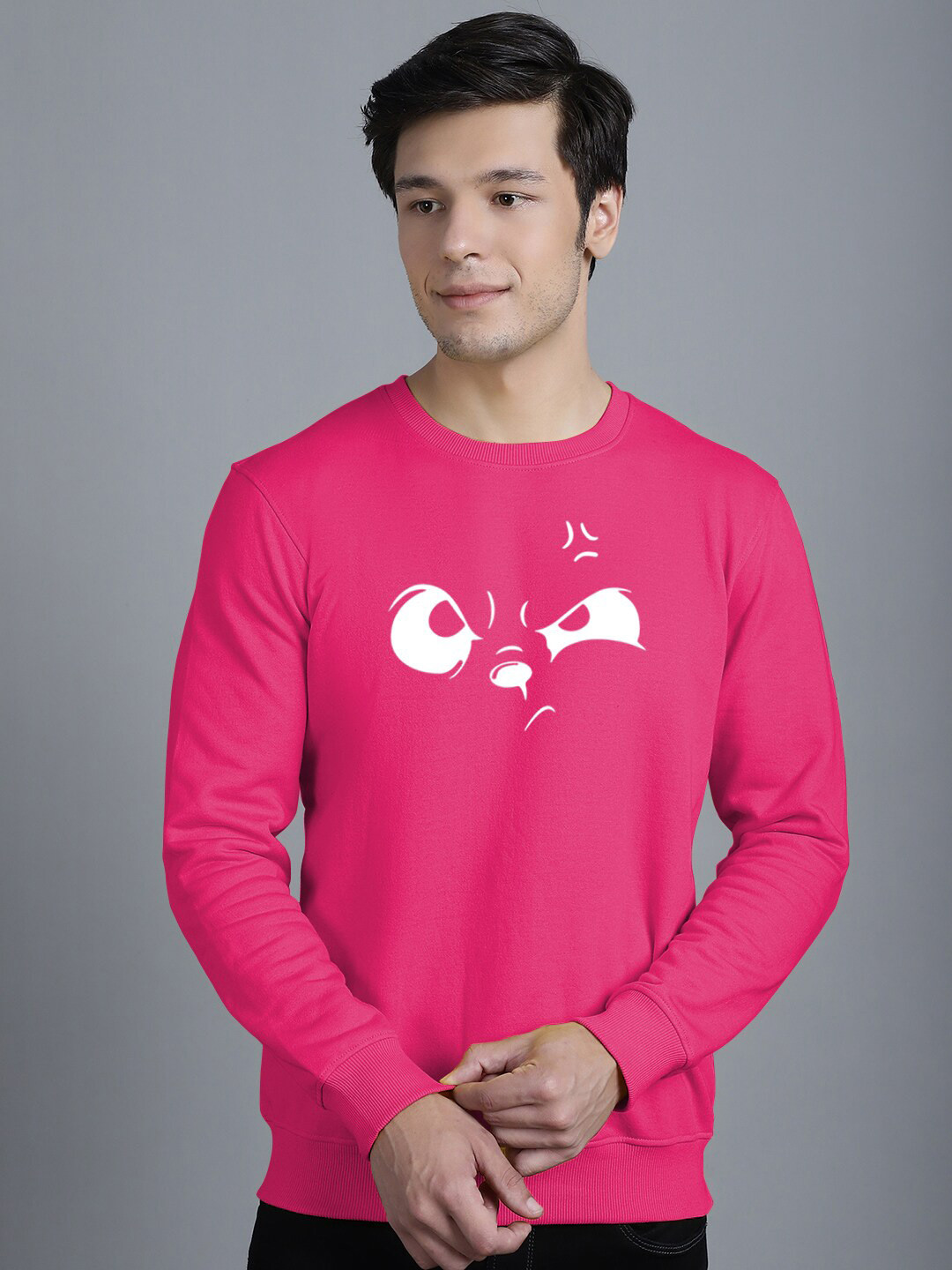 

Friskers Printed Long Sleeved Fleece Pullover Sweatshirt, Pink