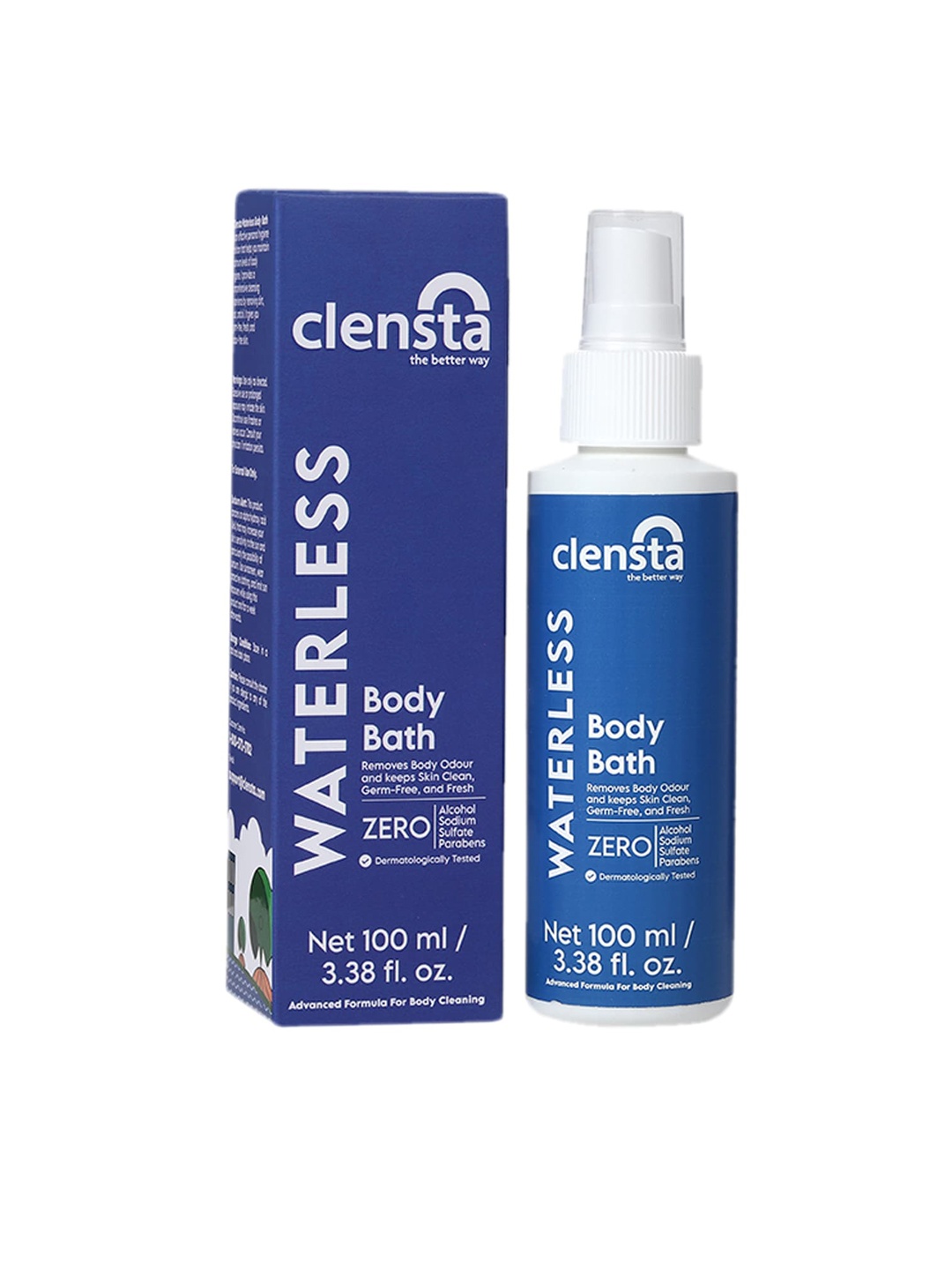 

Clensta Waterless Body Bath For Removes Body Odour - 100ml, Blue