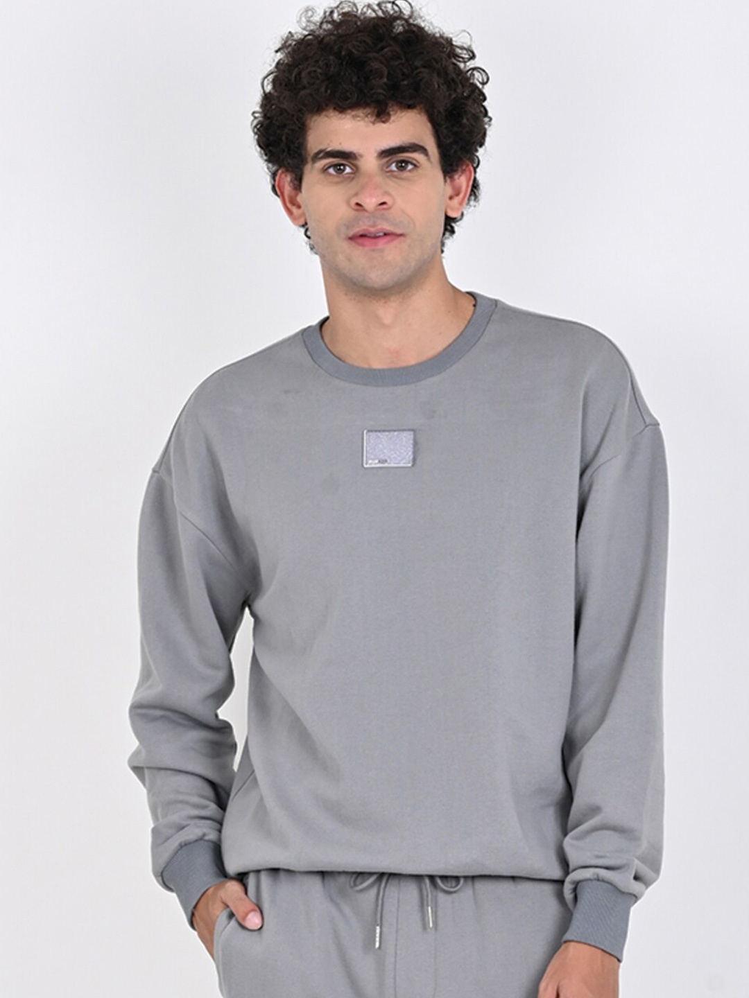 

Muvazo Unisex Drop Shoulder Pullover Sweatshirt, Grey