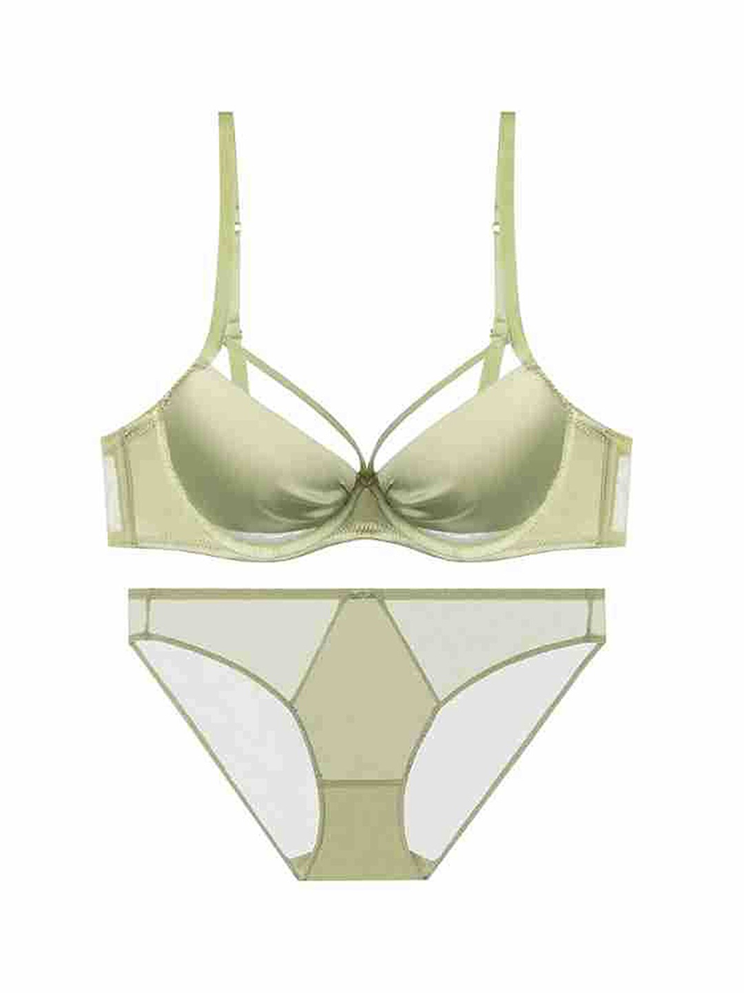 

LULU & SKY Fancy Strap Lingerie Set, Green