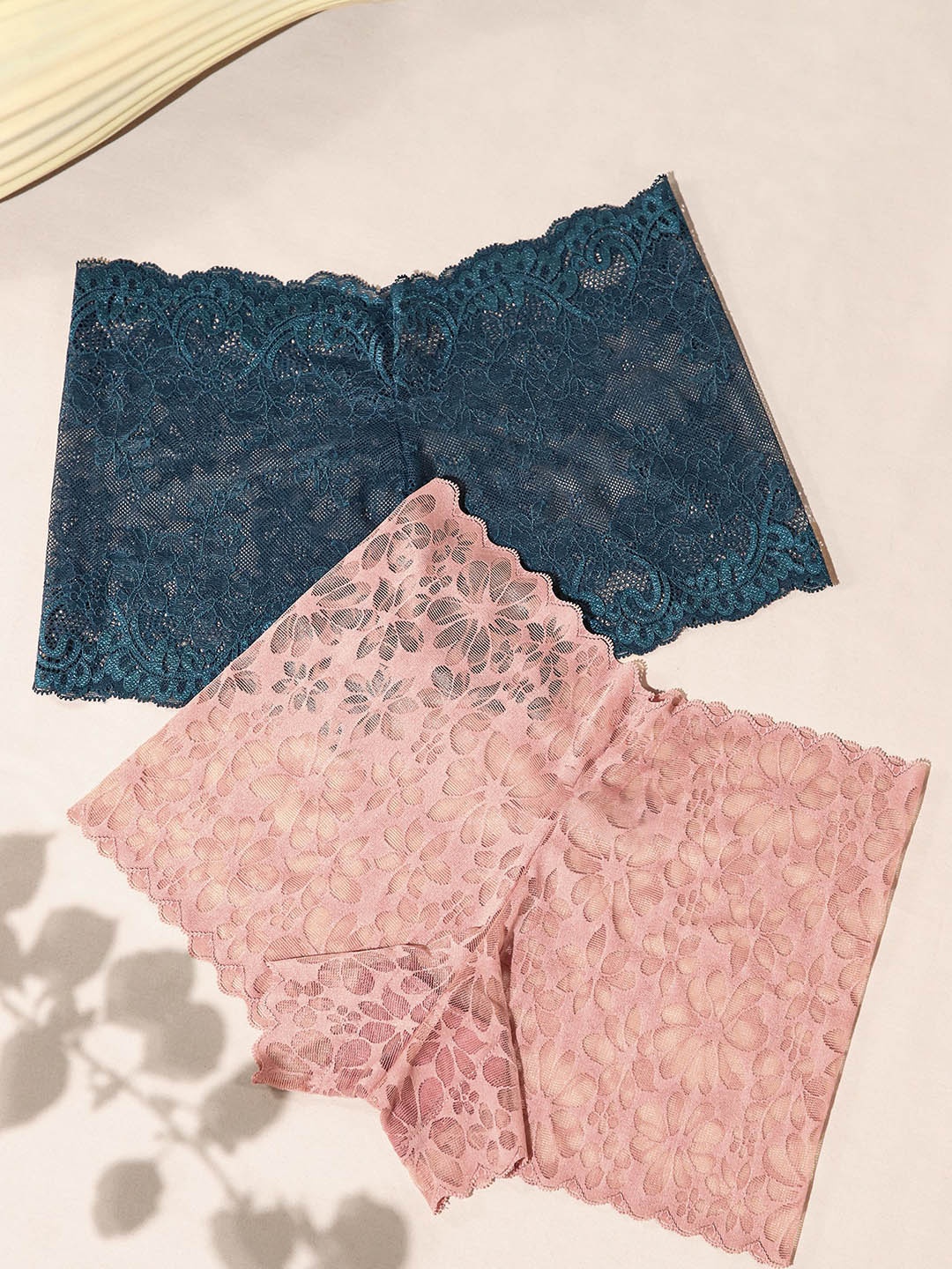 

LULU & SKY Pack of 2 Self Design Lace Boys Shorts Briefs SSPNC2-189-GREEN AND MAUVE