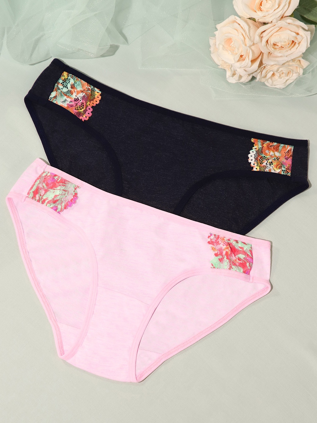 

LULU & SKY Pack Of 2 Basic Briefs, Pink