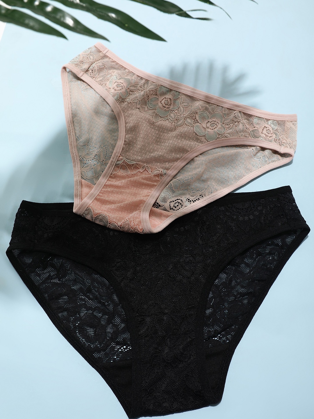 

LULU & SKY Pack Of 2 Self-Design Mid-Rise Hipster Briefs, Black