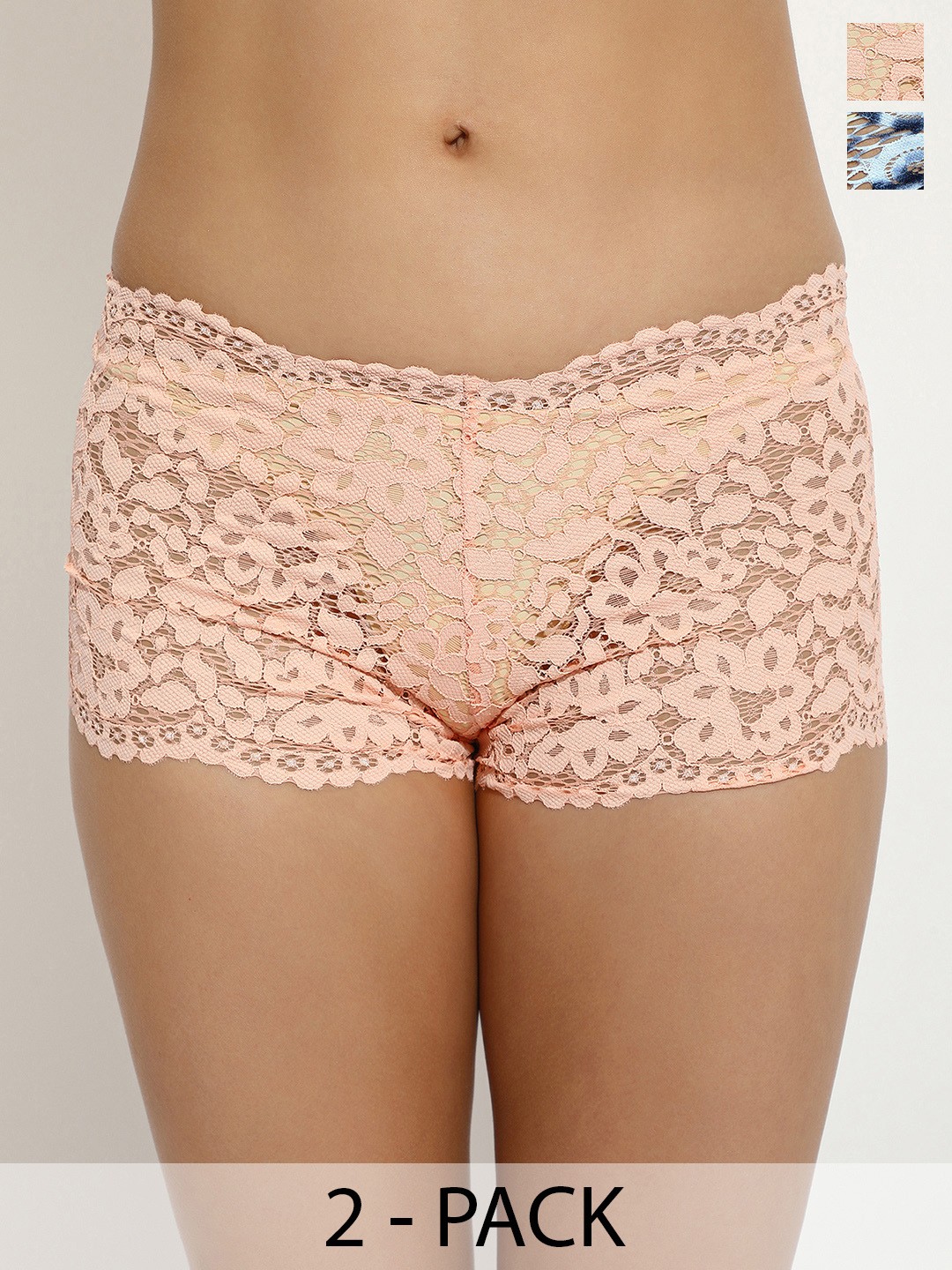 

LULU & SKY Pack of 2 Self Design Boy Shorts Briefs, Beige