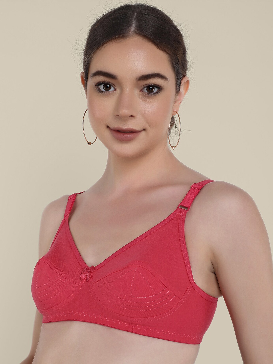 

LULU & SKY Medium Coverage Non Padded Non Wired Everyday Bra With All Day comfort, Coral